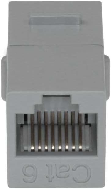 Cat6 RJ45 F/F Ethernet Coupler Joiner Snap-In Jack Keystone Wall Plate Gray