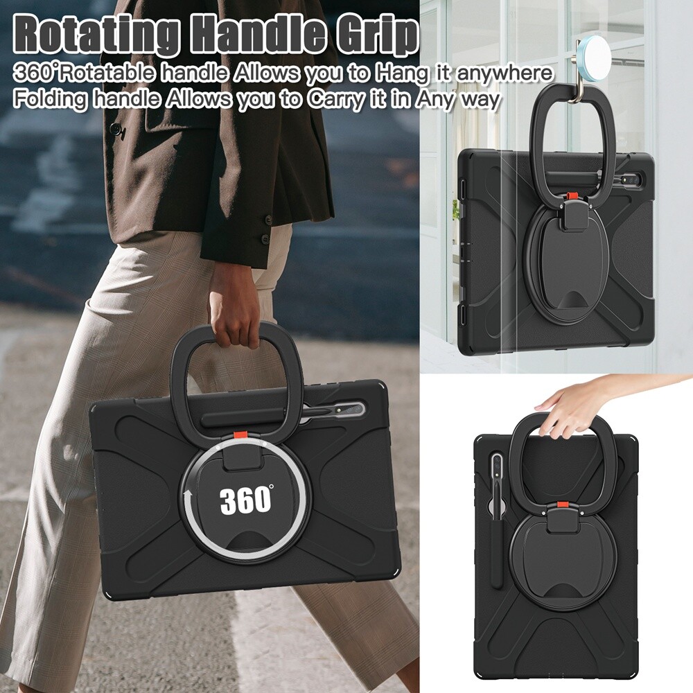 Rotating Shockproof Carry Tablet Case For Samsung Galaxy Tab S9 Ultra S9 Plus S8