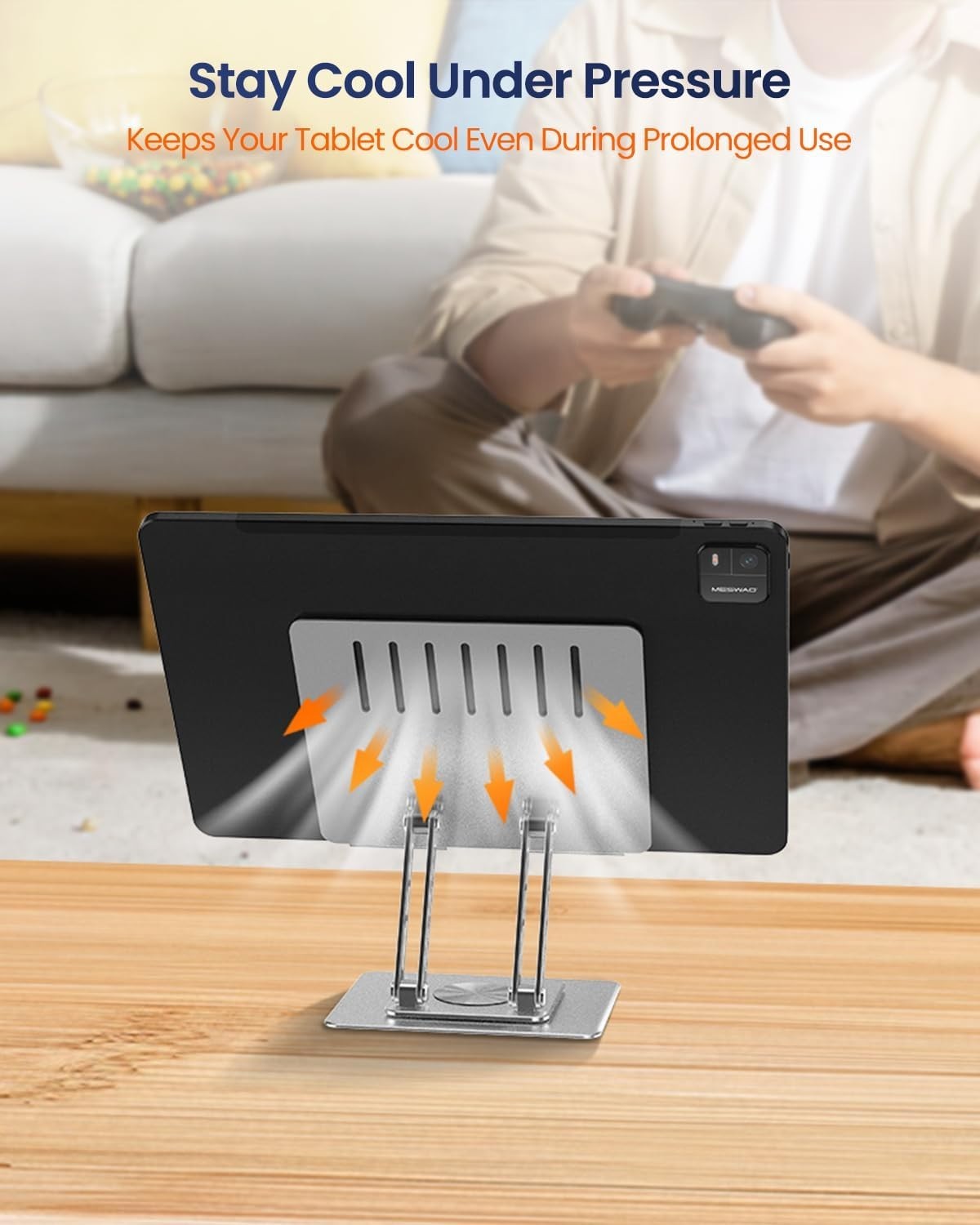 Foldable Aluminum Tablet Desk Stand 360° Desktop Mount for iPad & Tablet Holder