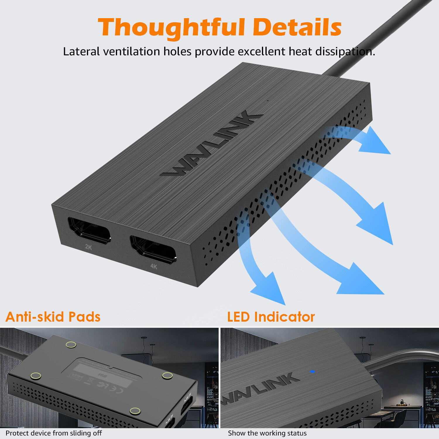 USB C/USB 3.0 to HDMI Video Cable Adapter 2K/4K 2 HDMI For PC Laptop HDTV LCD TV