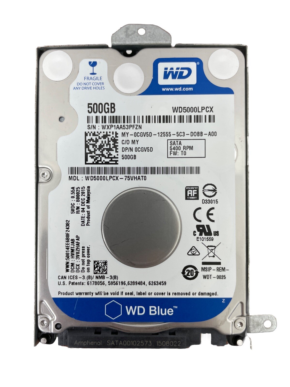Western Digital Blue WD5000LPVX 500 GB 2.5″ SATA III Laptop Hard Drive