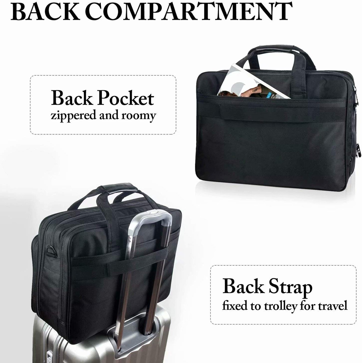 17 inch Laptop Bag, Expandable Briefcases for Men Women, Water Resistant Busi…