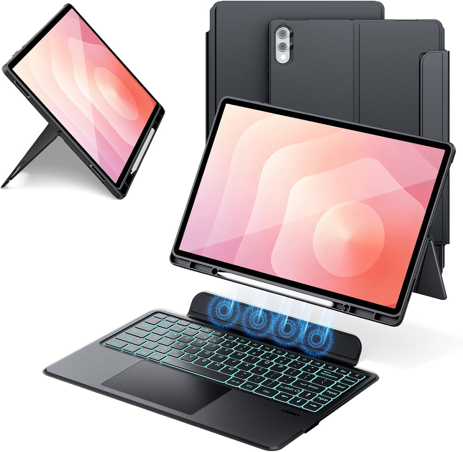 Touchpad Keyboard Case for Galaxy Tab S11 Ultra 14.6 Inch 2025-7 Colors Backlit