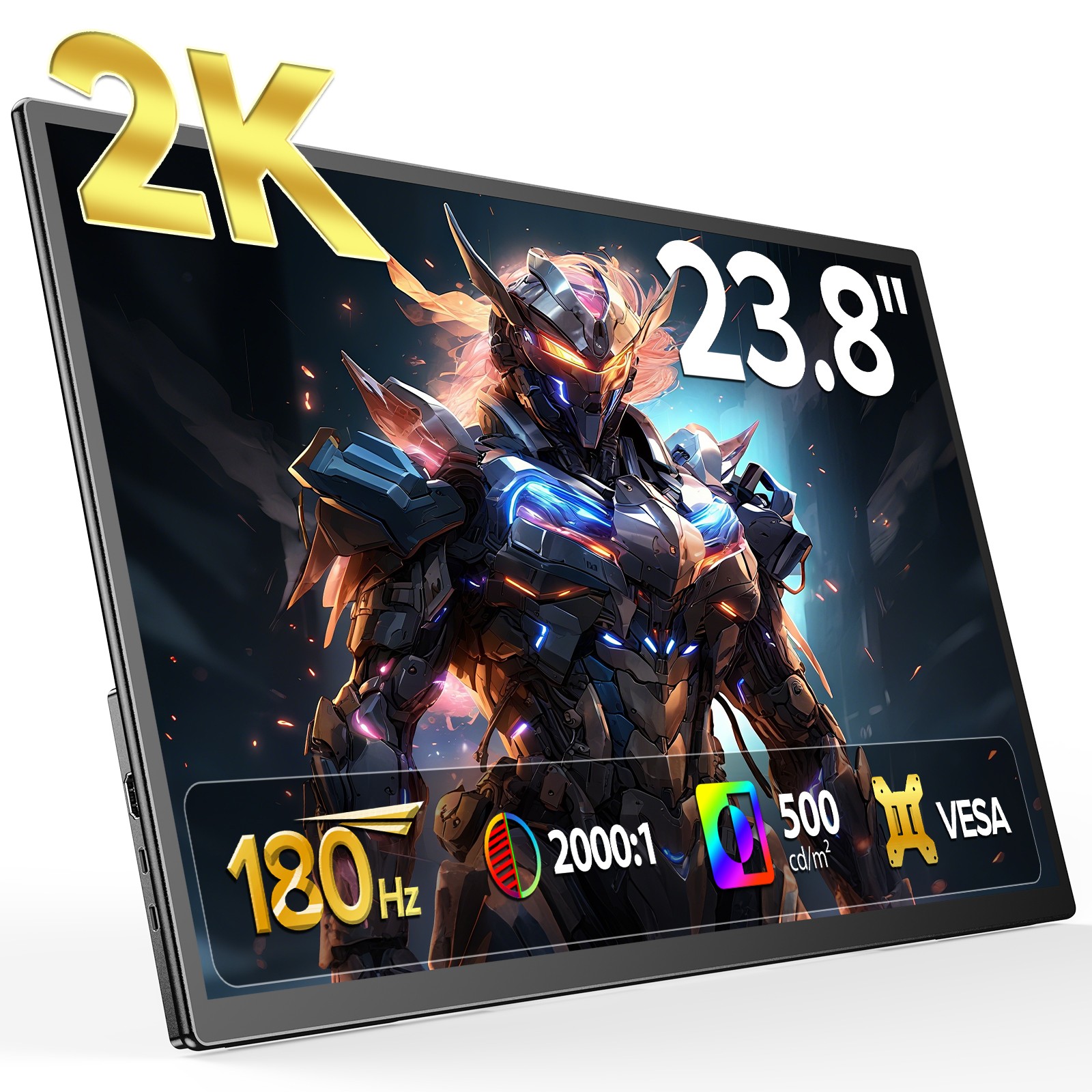 Eviciv 23.8″ 180Hz Portable Gaming Monitor 2K 2560*1440 HDMI USB C IPS Dipslay