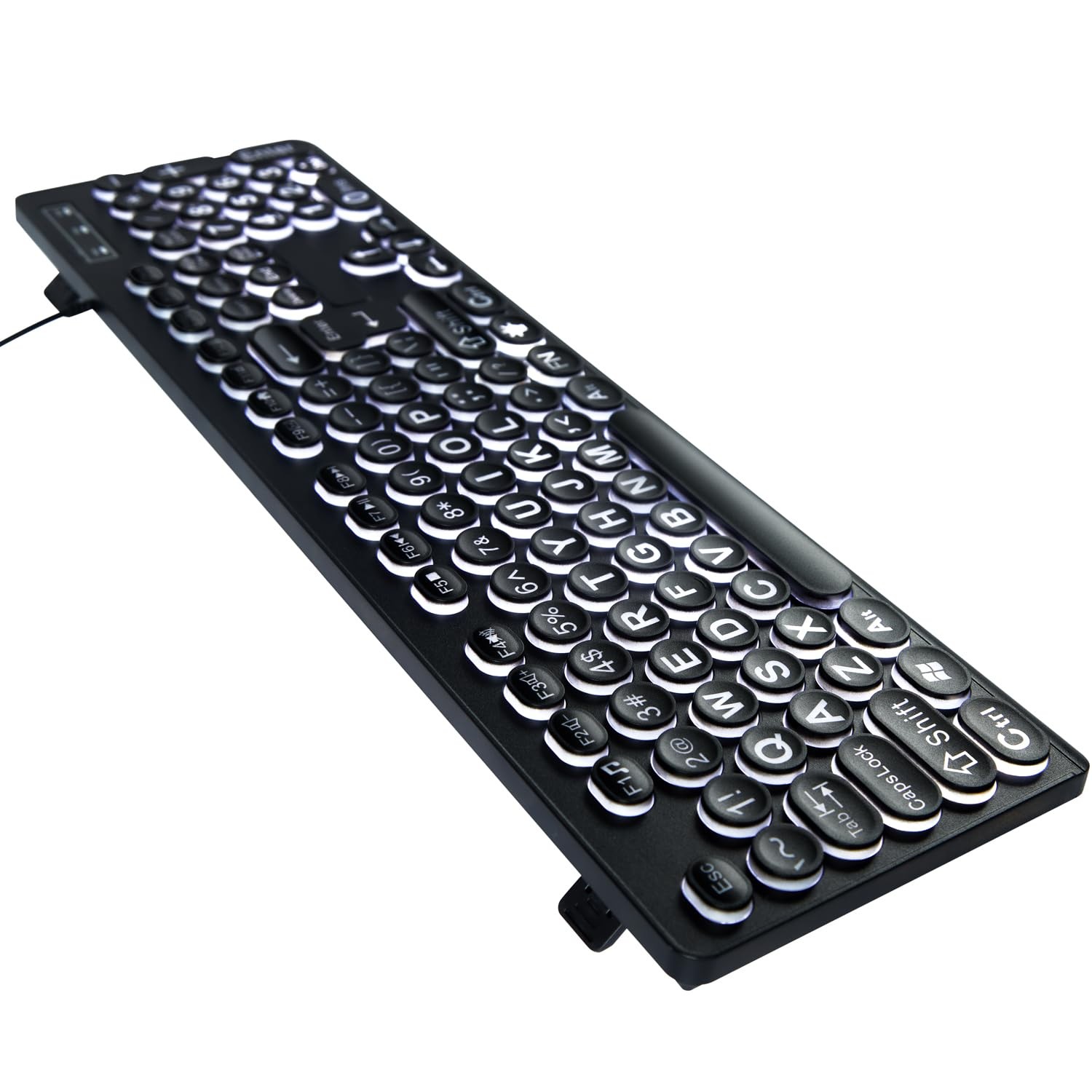 MCSaite Wired Backlit USB Keyboard – 104 Keys Standard Full Size with White L…