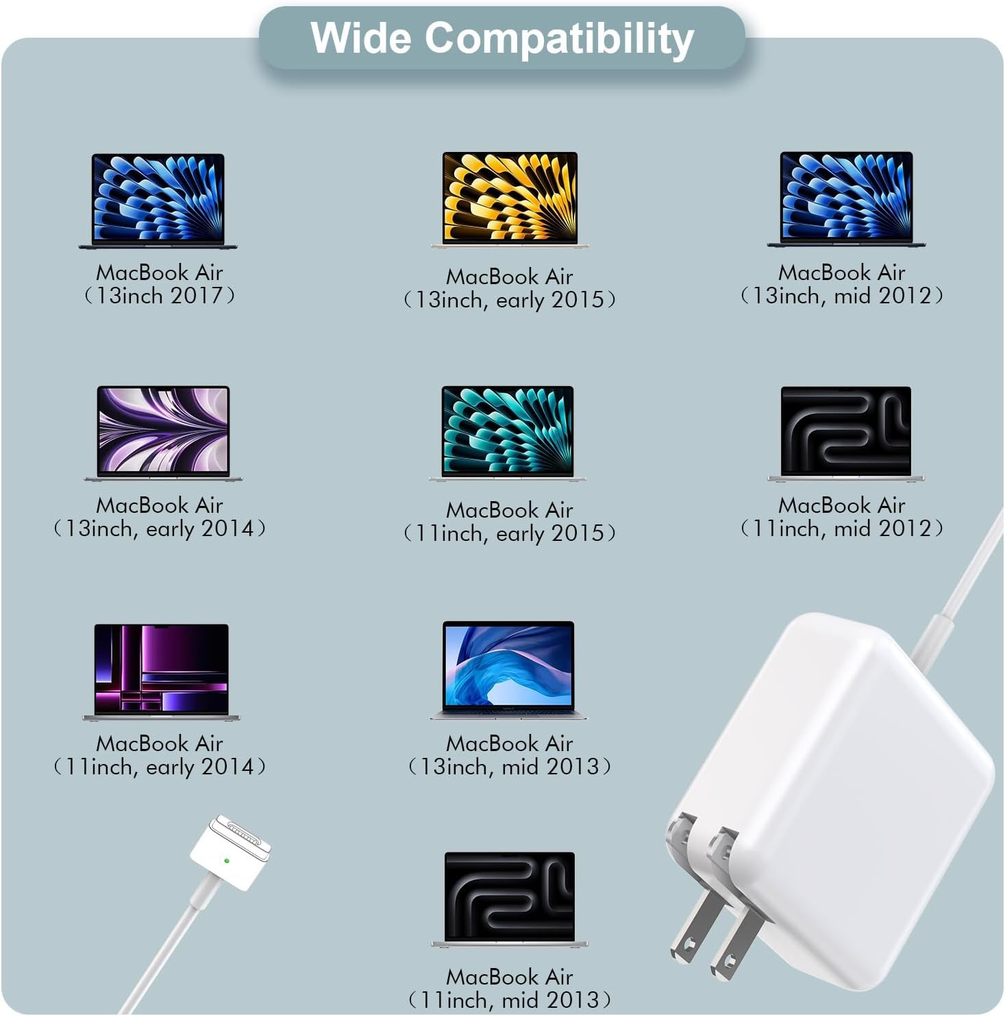 For 13″ Apple MacBook Air A1466 Adapter 2012 2014 15 2016 A1435 Notebook Charger