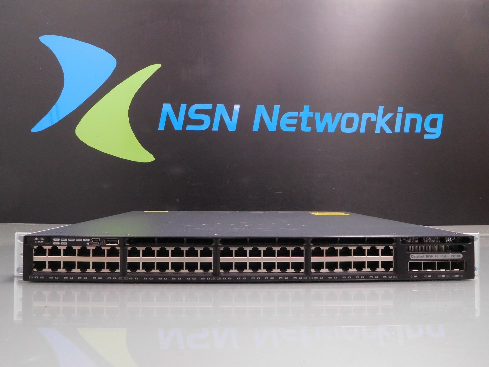 Cisco 3650 WS-C3650-48PWD-S V05 48-Port 2X10G Gigabit PoE+ Switch PWR-C2-640WAC