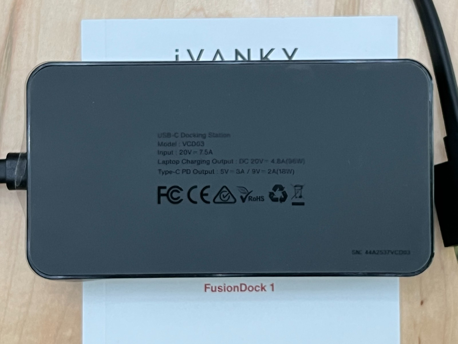 iVANKY FusionDock 1 M4 MacBook Pro Dock Station 150W 12 In 2 Dual 4K 60Hz #3078V