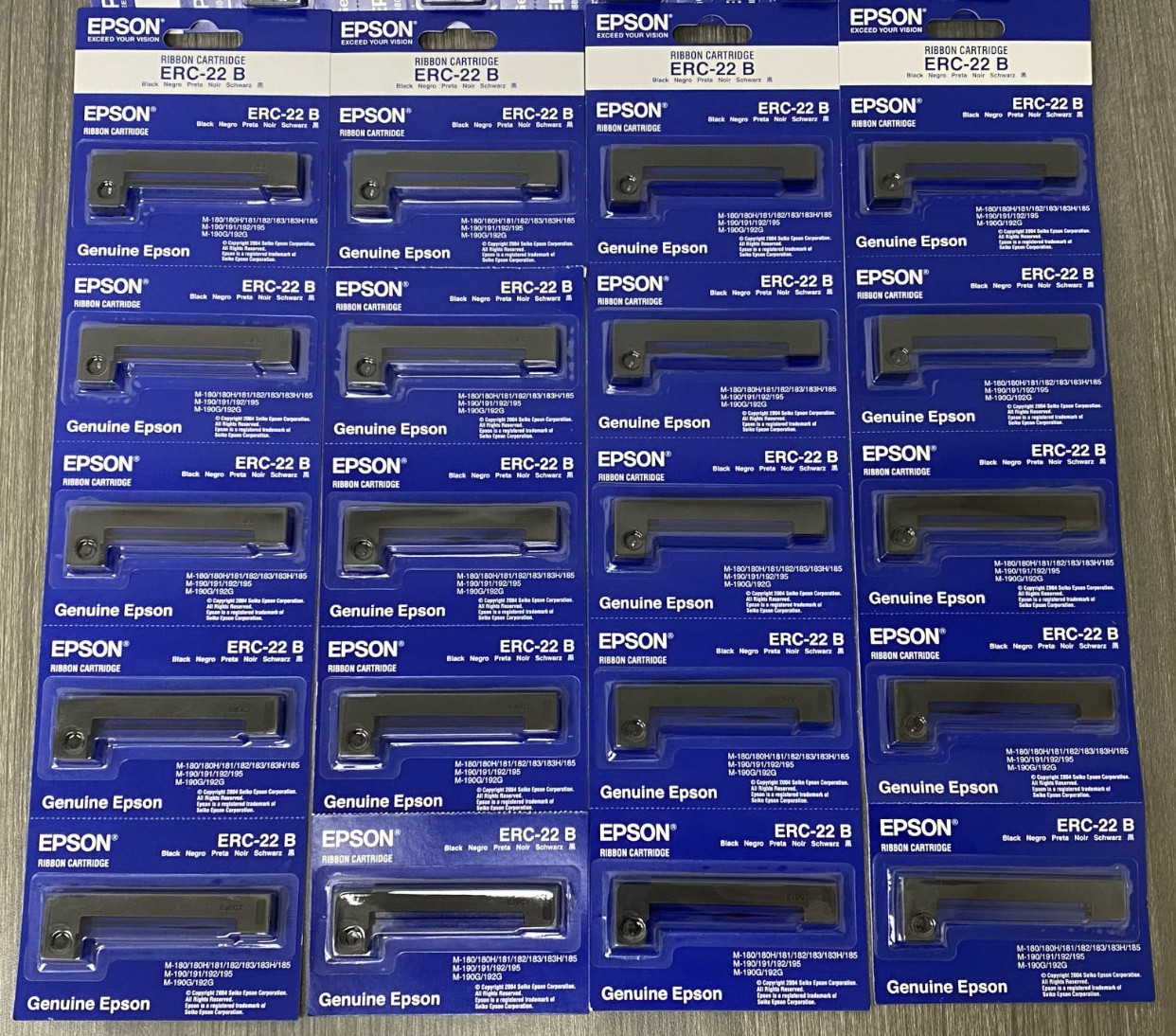 Box of 50 Genuine Epson ERC-22B Black Ribbon Cartridge M-180 M-181 M-183 M-185
