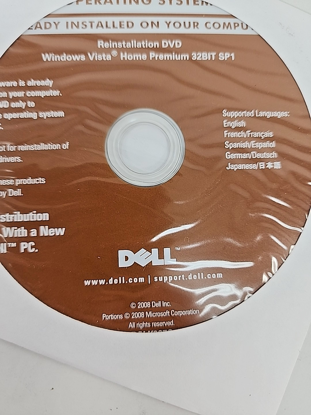 Dell Windows Vista Home Premium: Reinstallation DVD CD 32 Bit NEW Sealed