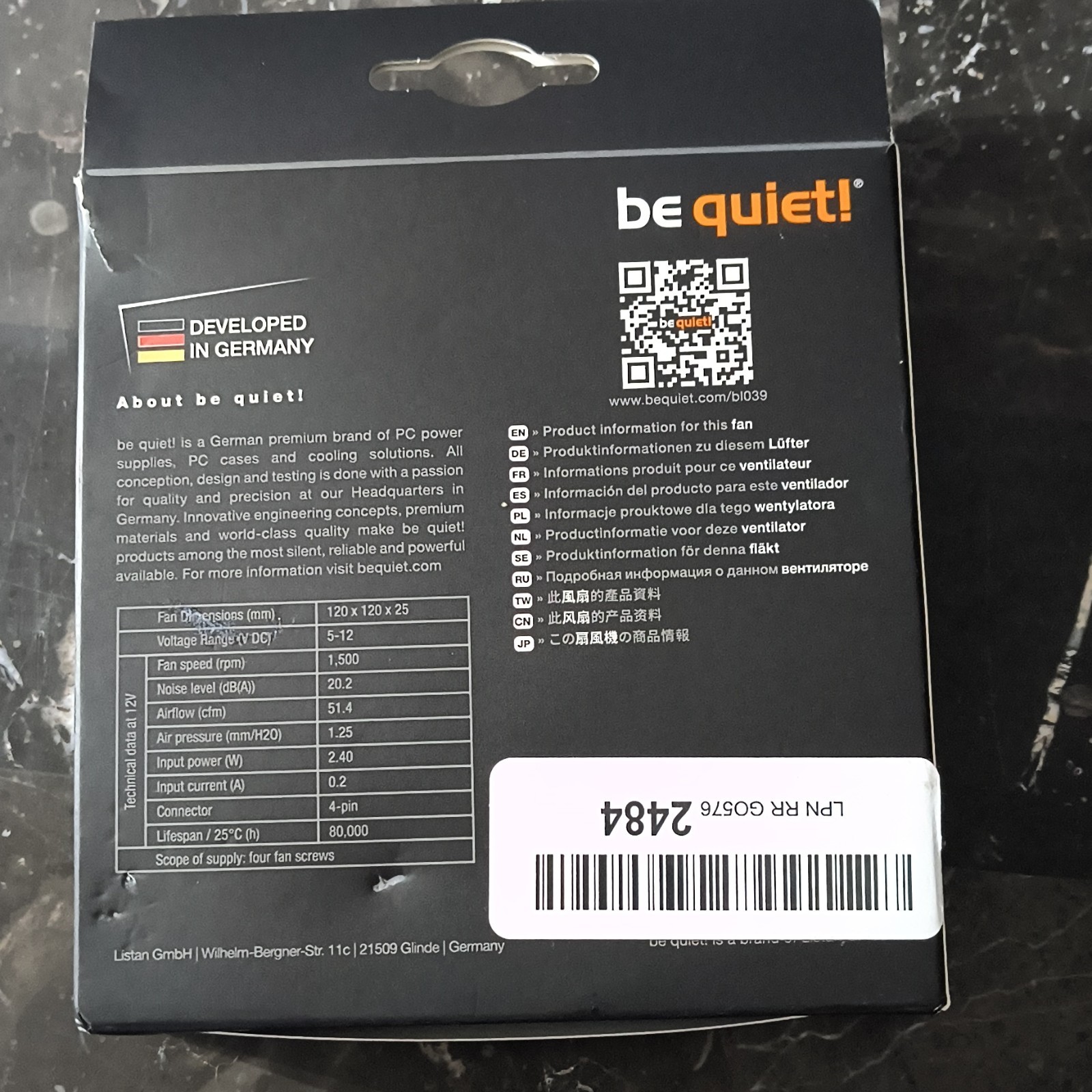 be quiet! Pure Wings 2 120mm PWM Case Fan Rifle Bearing 51.4CFM 1500RPM 4-Pin