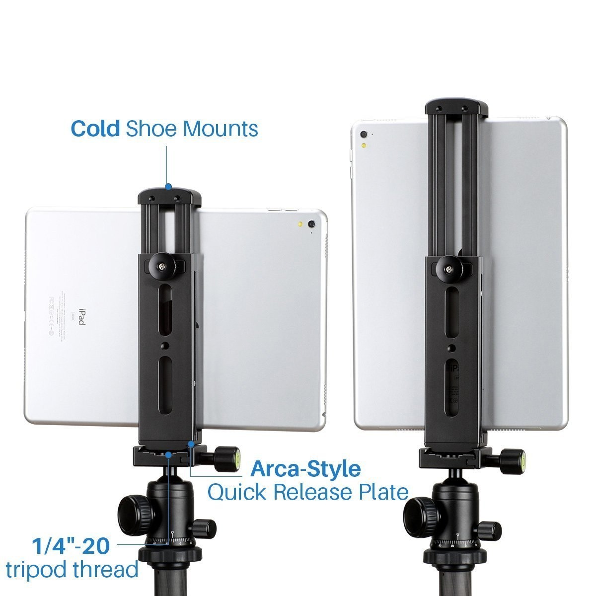 (NEW) U-Pad Pro, Metal Phone & Tablet Tripod Mount | Heavy Duty | Cold Shoe |