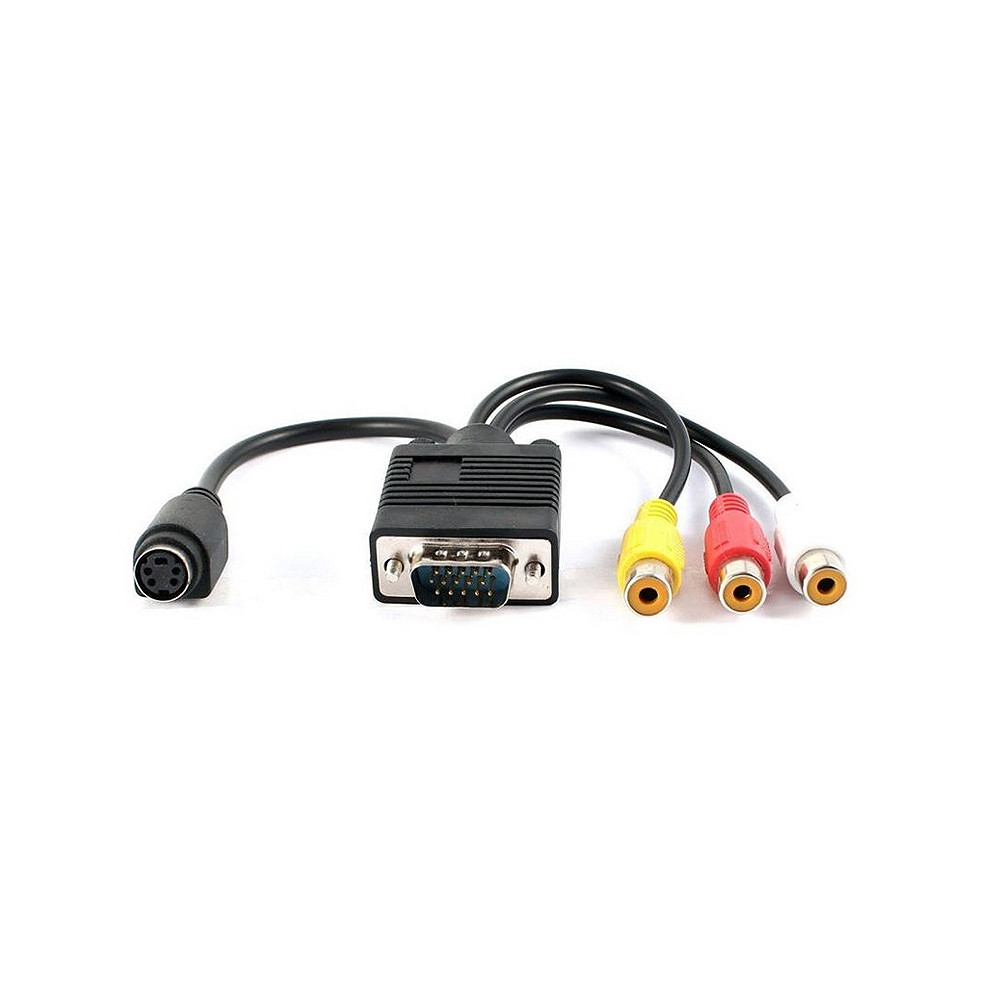 Composite RCA S-Video To D-sub 15-pin VGA Adapter Cable