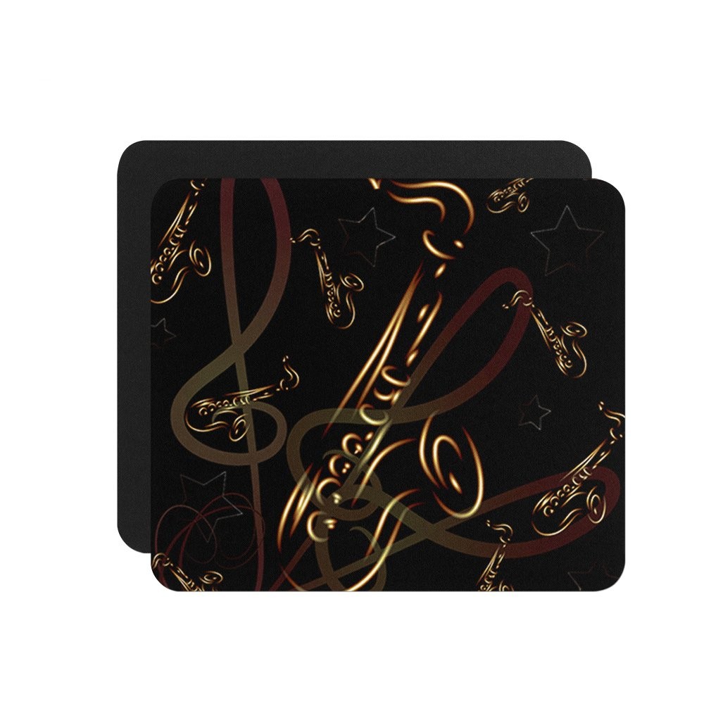 Style In Print Saxophone On Abstract Background 9.25 x 7.75 inches, Black
