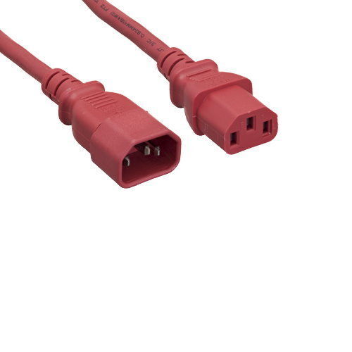 2 Ft Red Power Cable for Dell Networking X1018 X1026 X1052 Replace Jumper Cord
