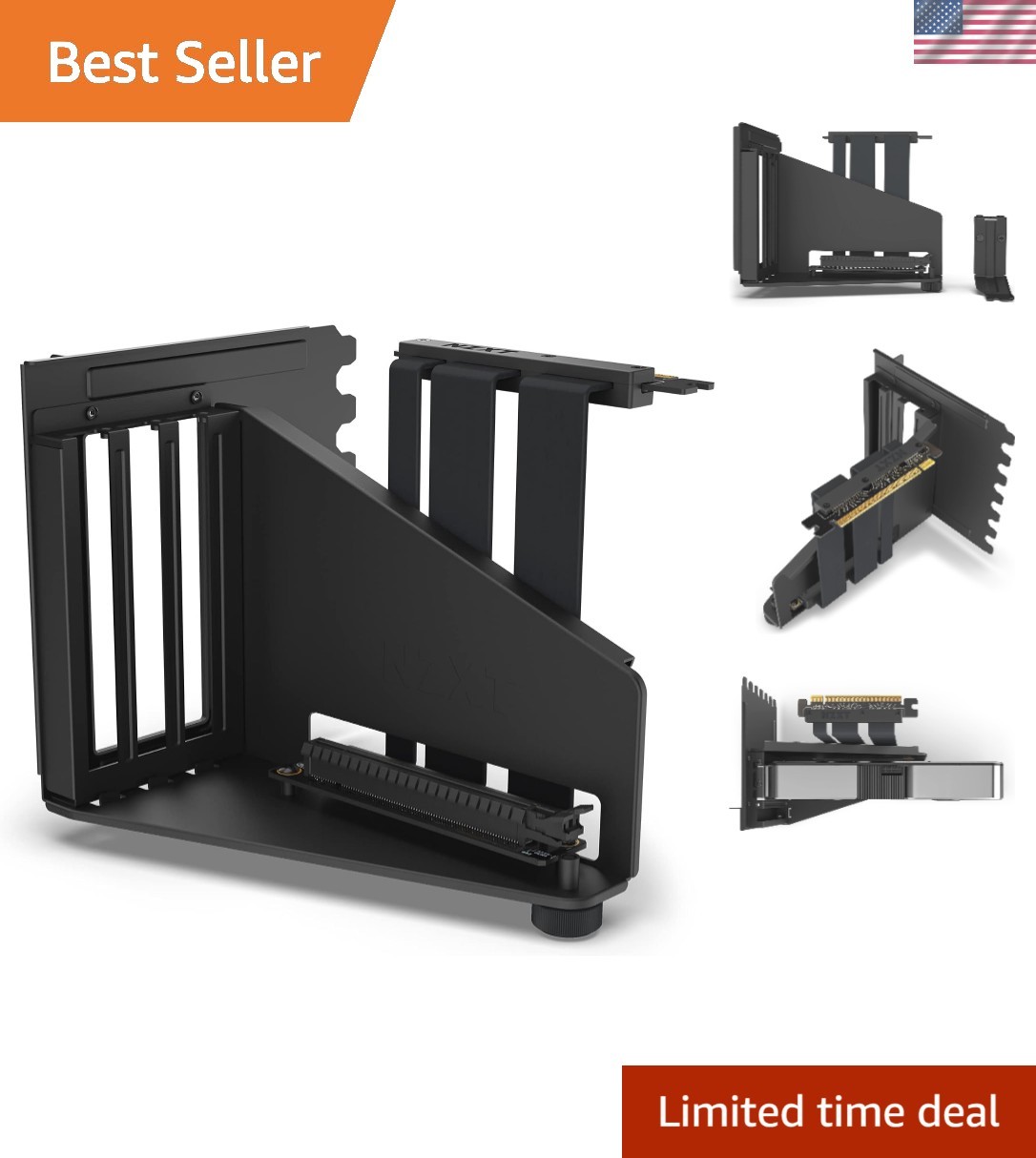 GPU Holder with 175mm PCIe 4.0 Riser – Ideal for AMD & NVIDIA Systems