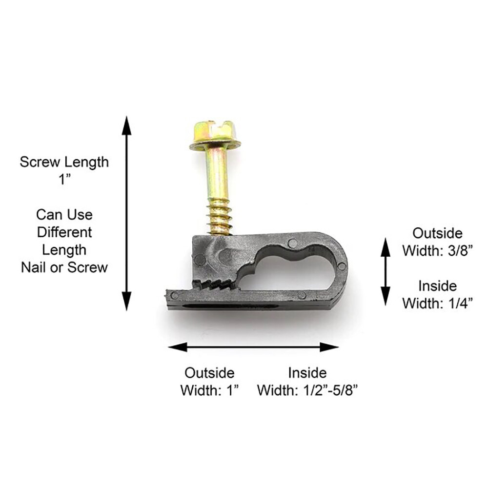 SatelliteSale Grip Clip Dual Cable Clips – Black 100 Count