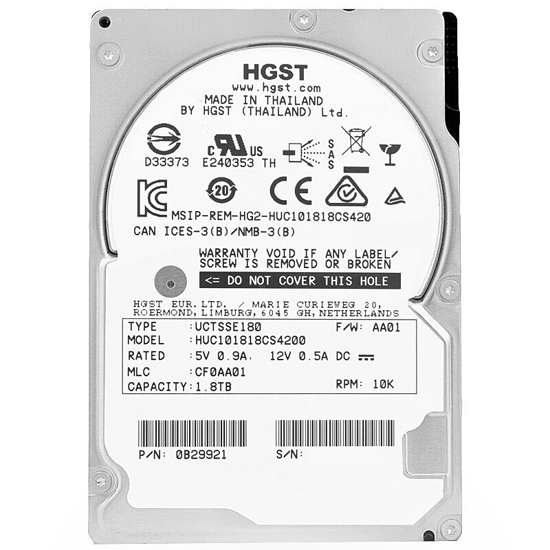 Hard Drive HGST HUC101818CS4200 1.8TB Sas III 10 000Rpm 128Mb Cache 2.5″ Zo