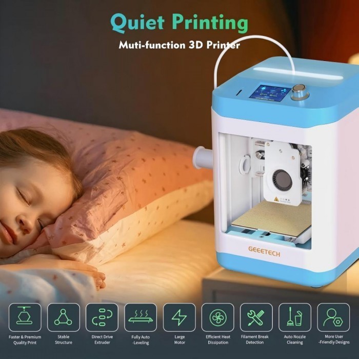 Geeetech 3D Printer Mini 3D Printer 250mm/s Auto-Leveling 3.94×4.33×3.94in NEW