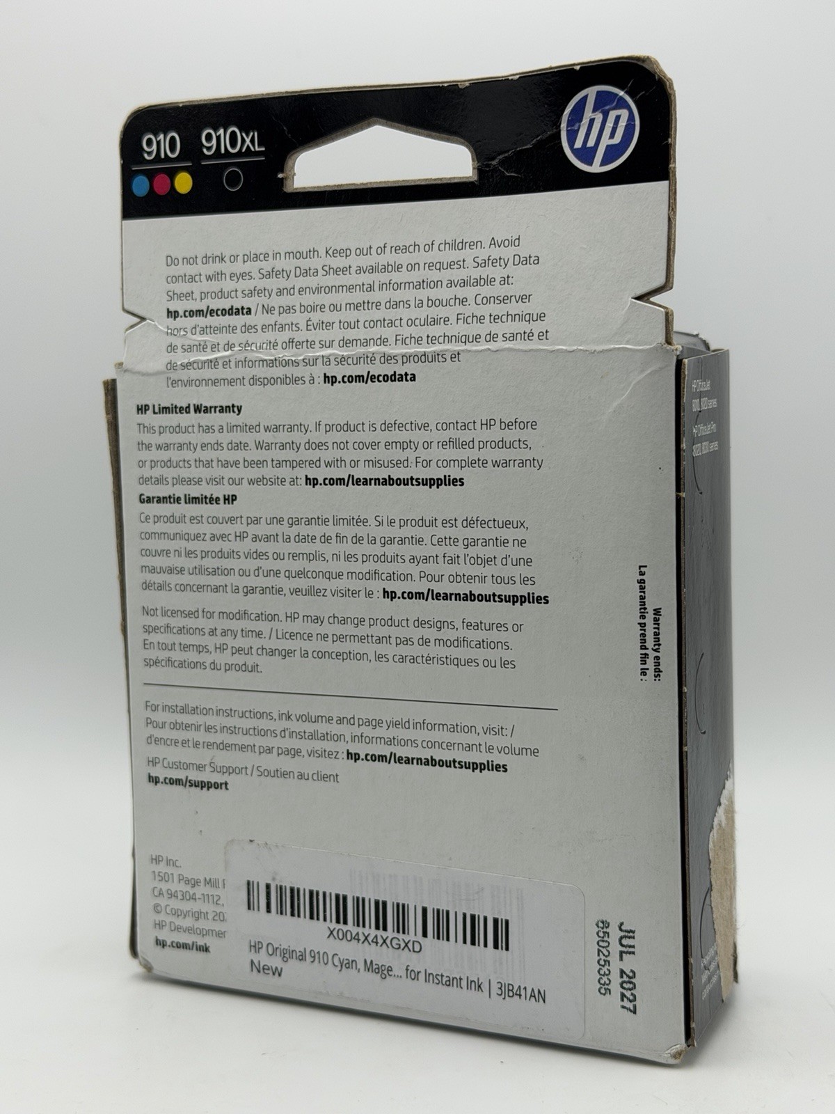 HP 3JB41AN 910 CMY and 910XL Black Ink Cartridge 4-Pack, High Yield, Compatible
