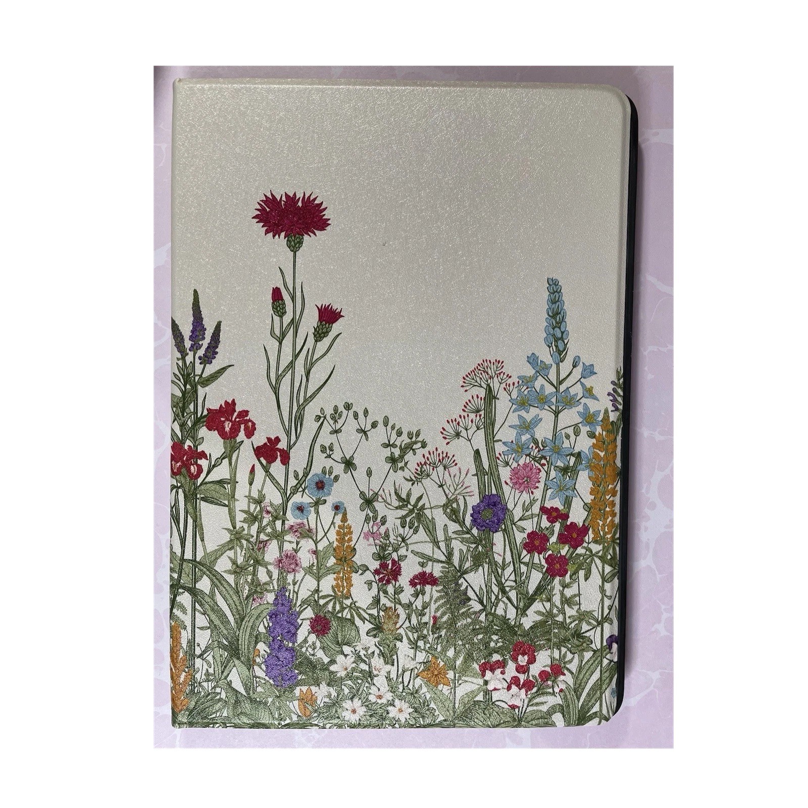 Floral Beige Folding Folio iPad Case Synthetic Leather Multicolor Cover Gen 9-10