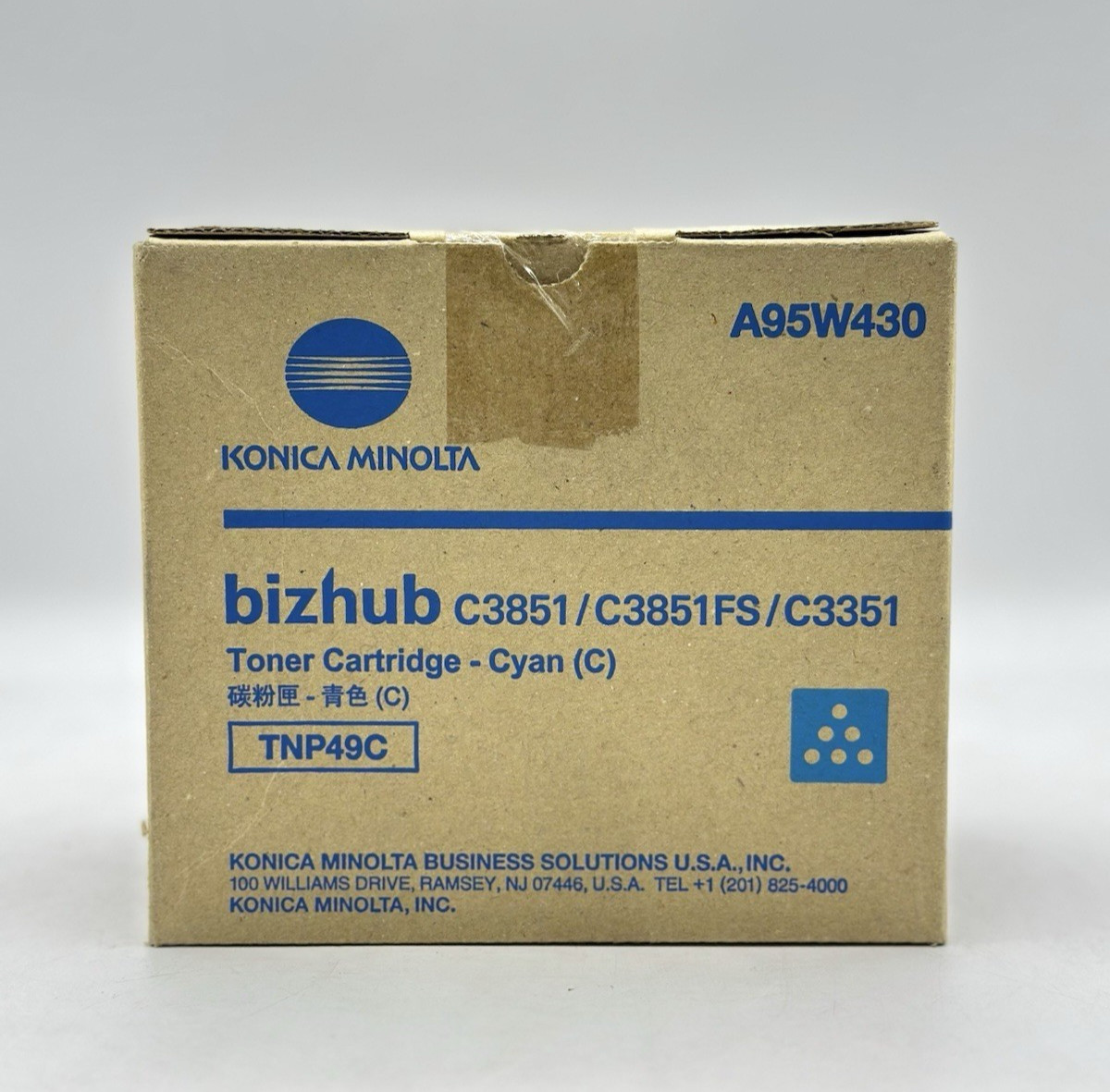 Genuine Konica Minolta A95W430 (TNP49C) Cyan Toner Cartridge