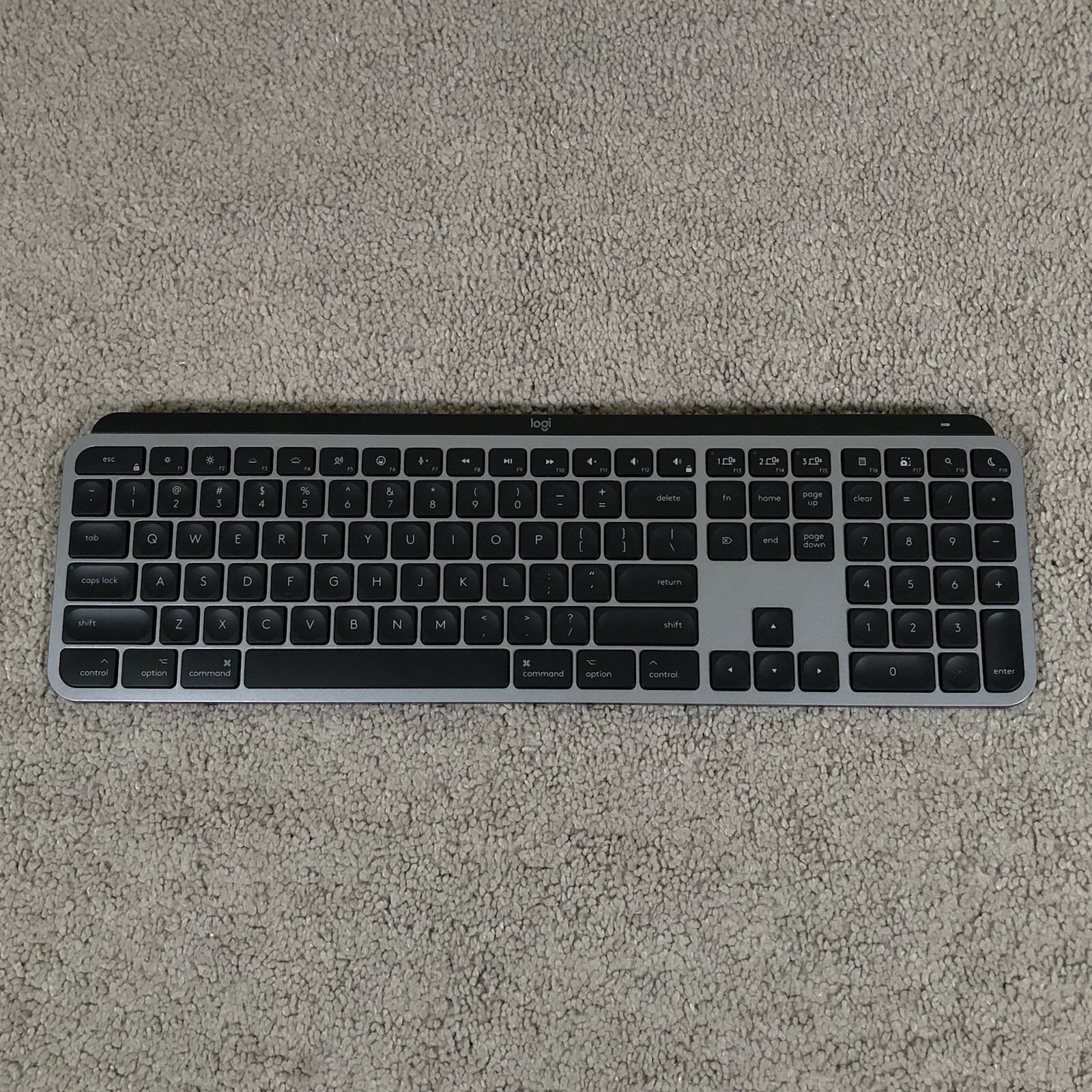 Logitech MX Keys S Wireless Keyboard Gray Black Tested Working *NO DONGLE*