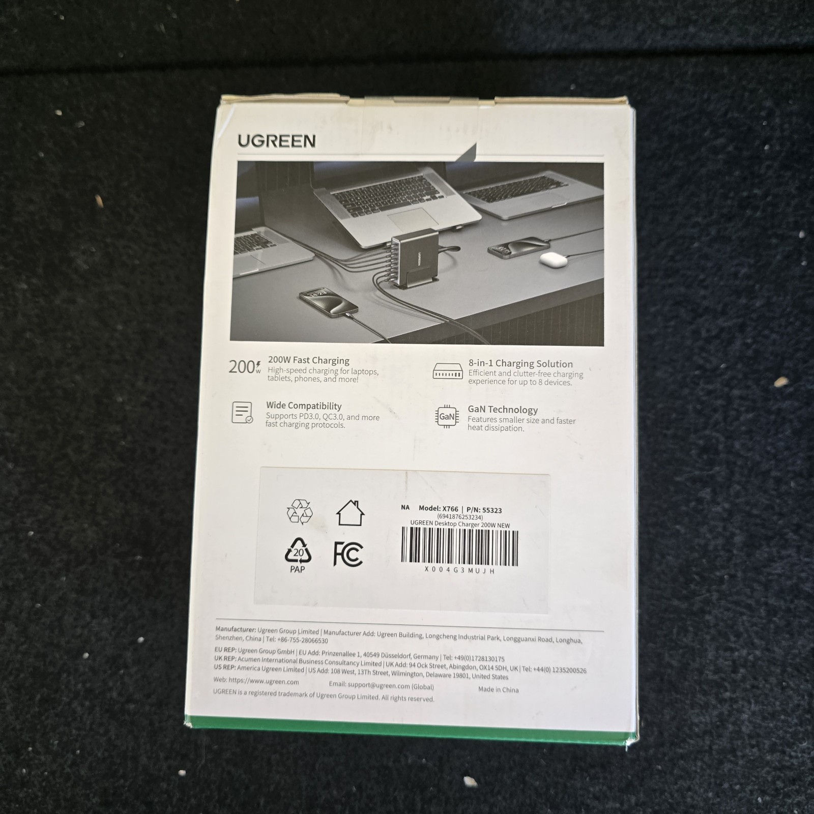 UGREEN Nexode 200W GaN USB C Charging Station, 8-Port Desktop Charger, NEW!!!