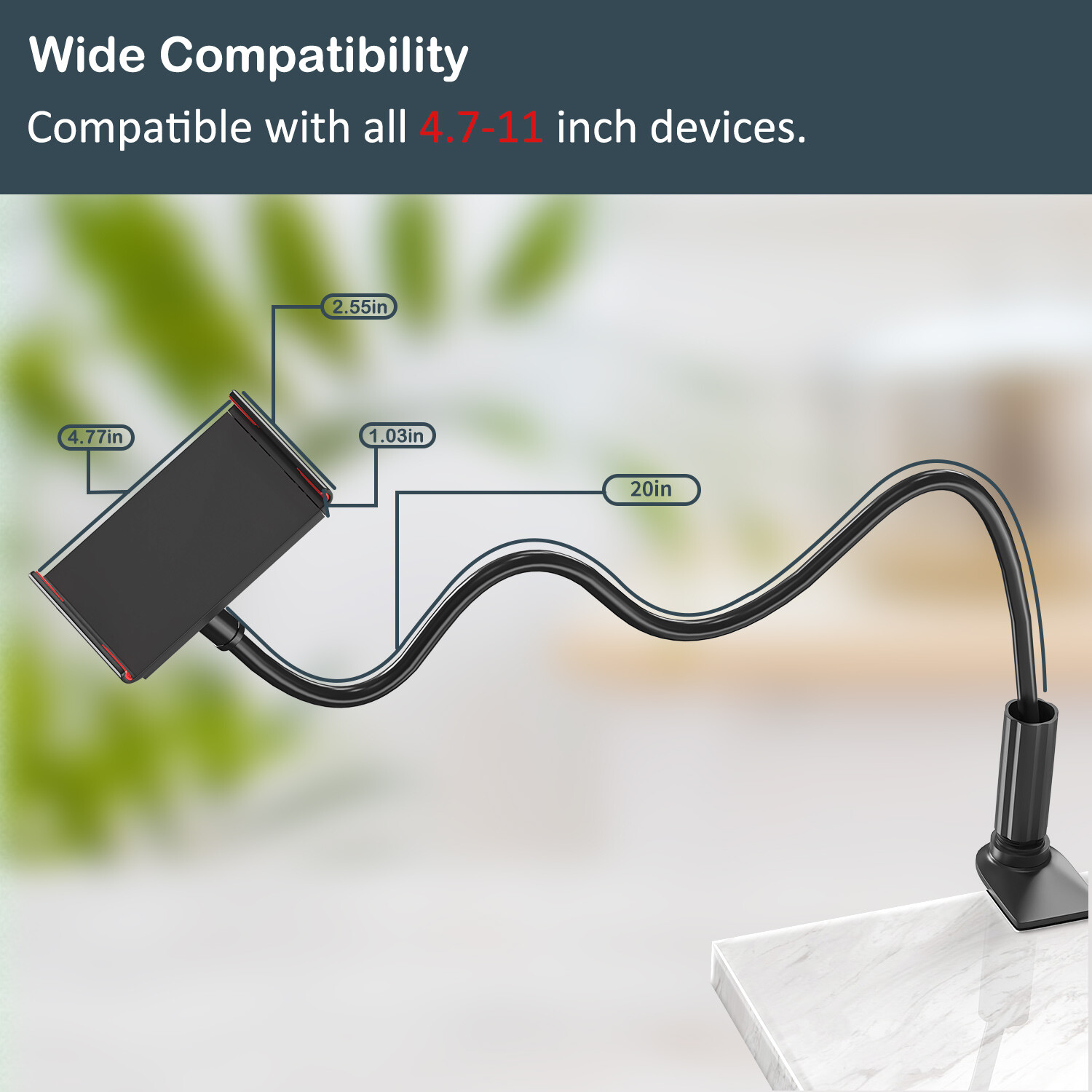For Apple Samsung PAD Universal Lazy Mount 360º Flexible Gooseneck Tablet Holder