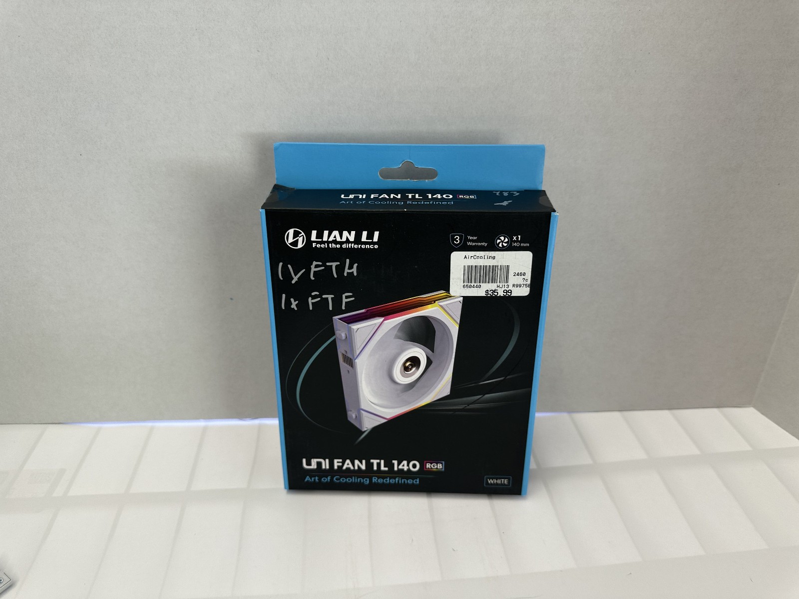 *Fans Only* Lian Li Uni Fan TL 140mm Case Fan – White (1-Pack)
