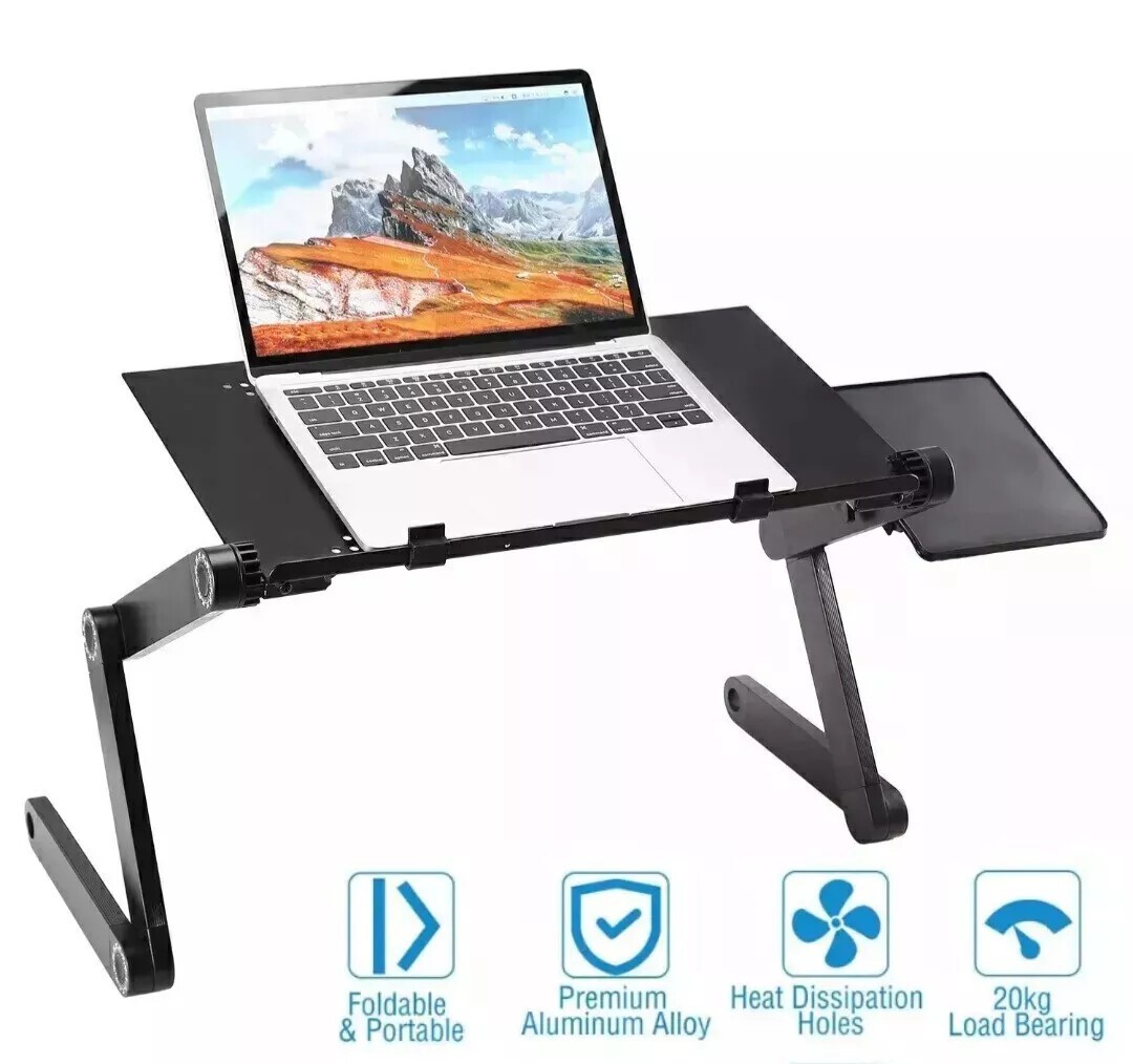 360° Adjustable Laptop Table Stand Lap Sofa Bed Tray Foldable PC Notebook Desk