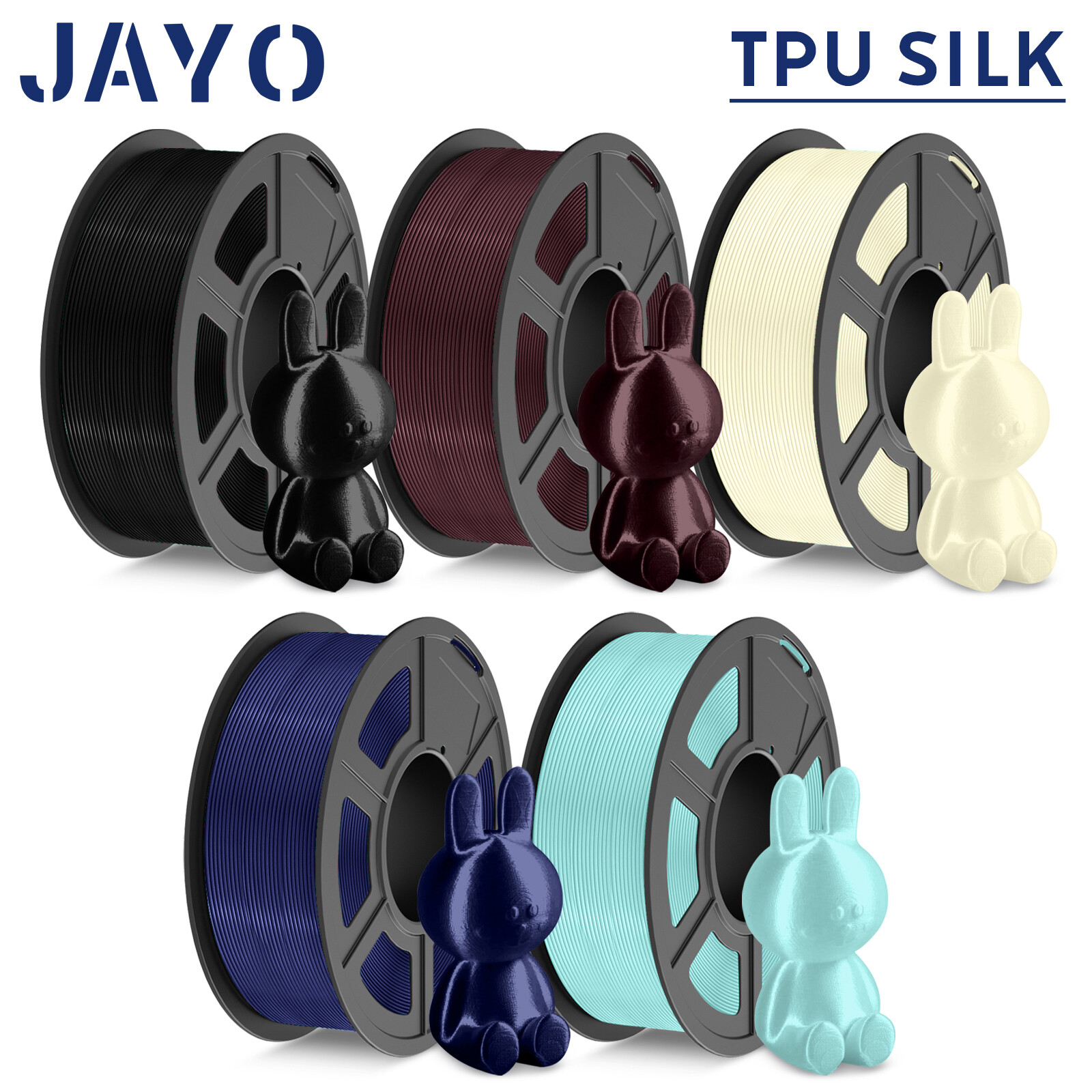JAYO 1.1KG TPU SILK 98A 1.75mm Filament Flexible 3D Printer SILK Texture Smooth