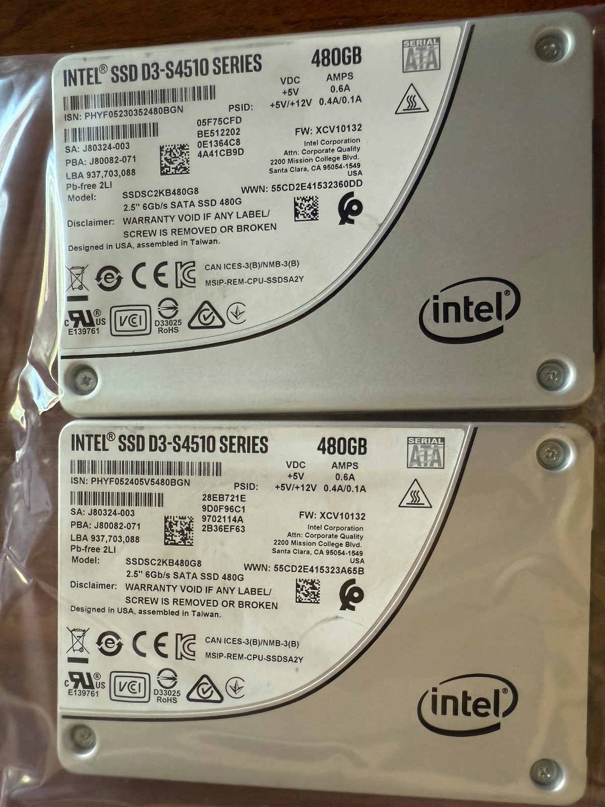 Intel SSD D3-S4510 Series 480GB 2.5″ SSD SSDSC2KB480G8