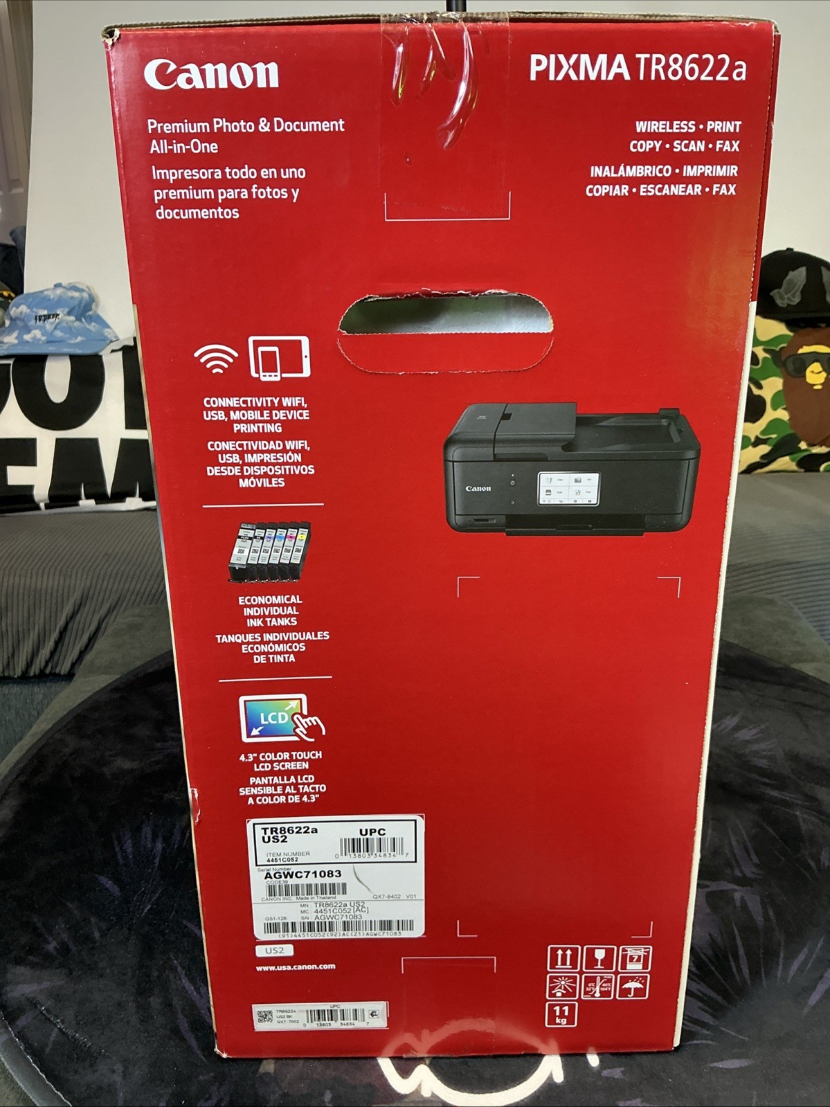 Canon PIXMA TR8622a Printer, Scanner, Copier All-In-One, Wireless Color Inkjet