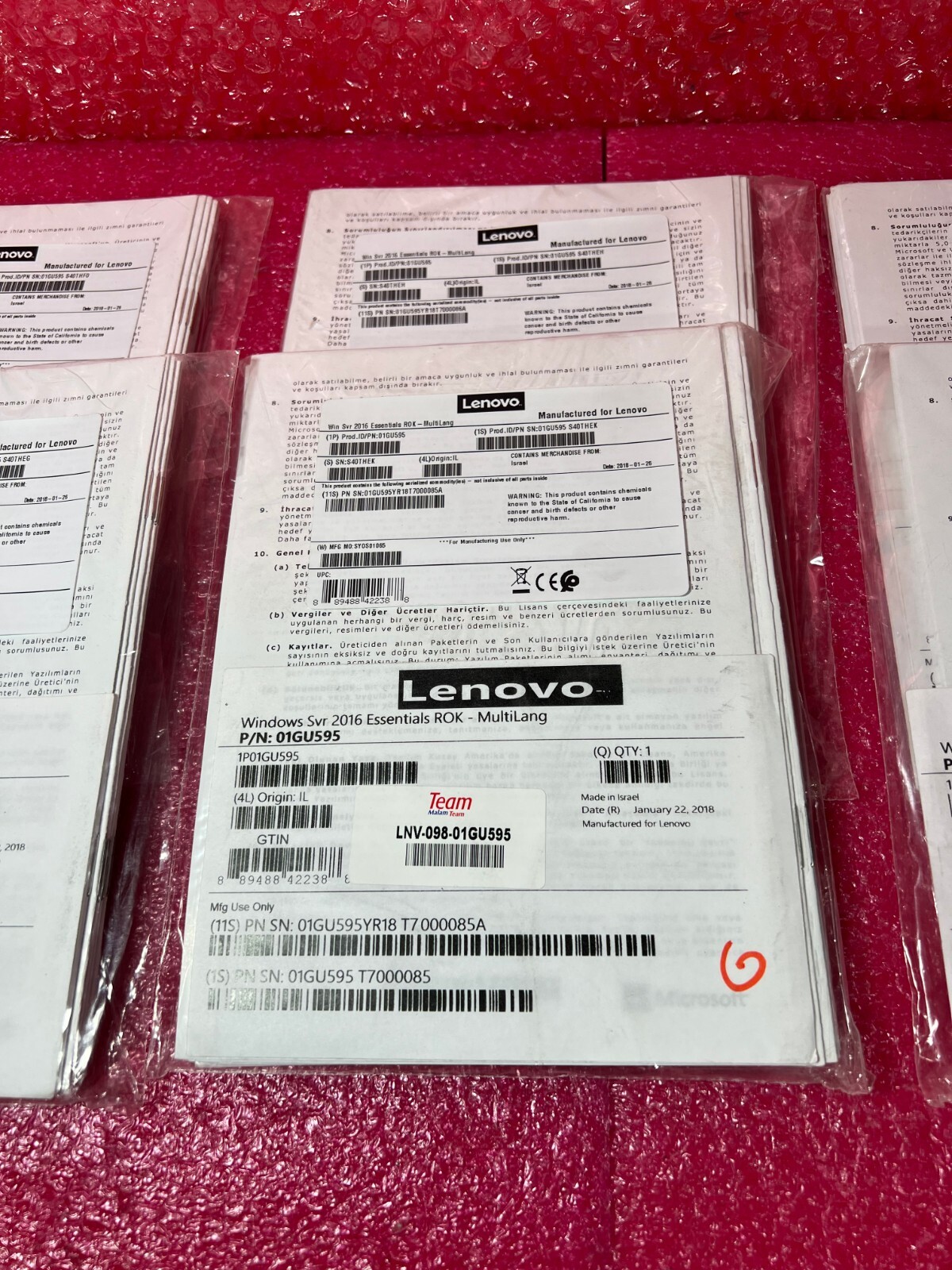 1 Pc LENOVO Software Windows Server 2016 Essentials ROK MultiLanguage 01GU595