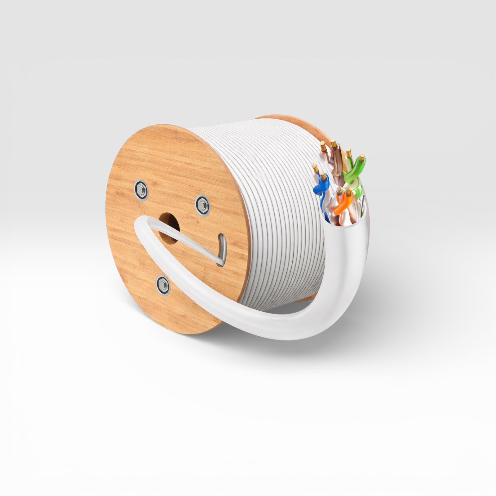 Cat6A 1000ft 23AWG Solid Copper UTP CMR White Ethernet Cable 750MHz