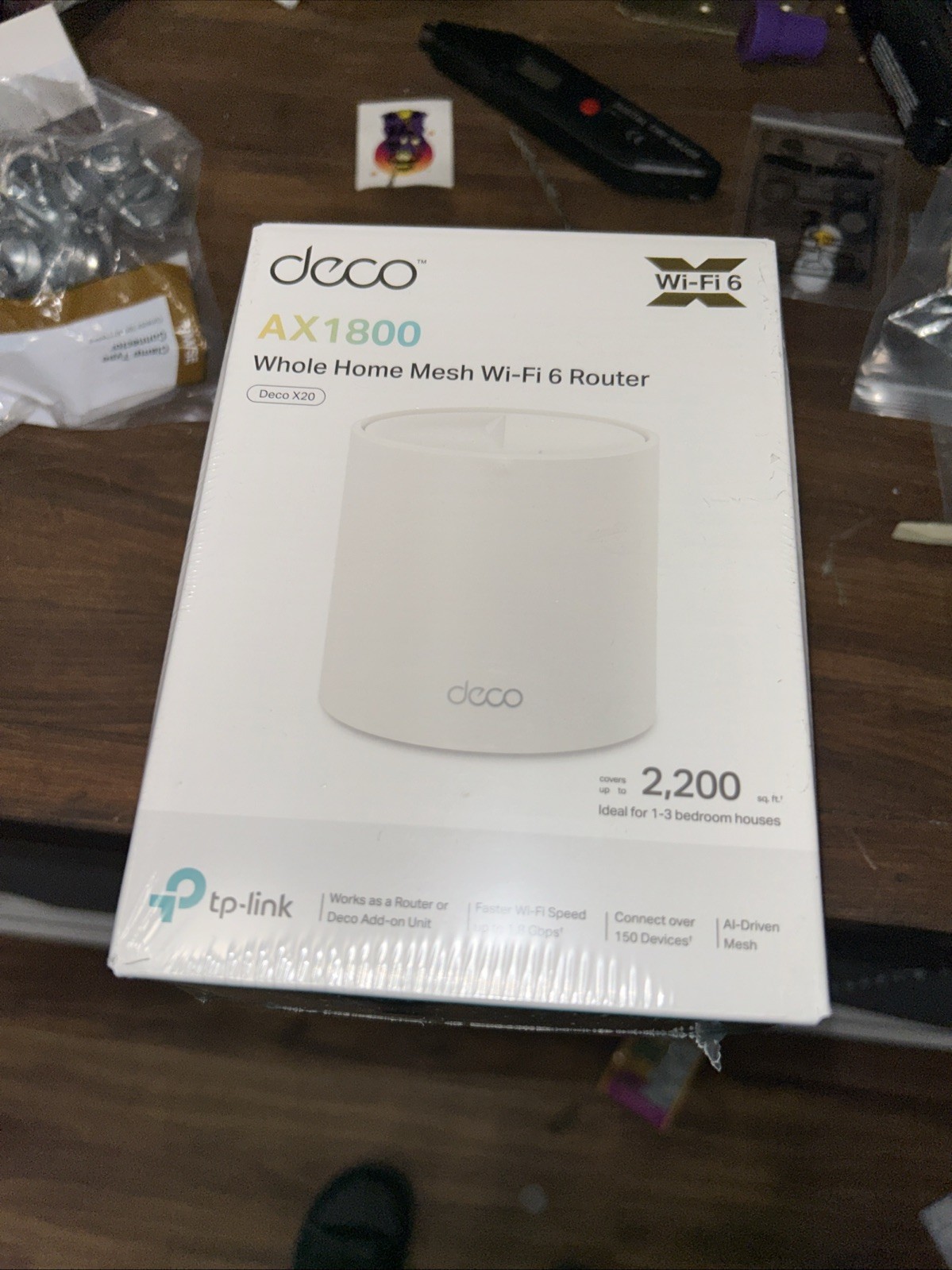 TP-Link Deco X20 WiFi 6 Mesh System Router With Wall Bracket