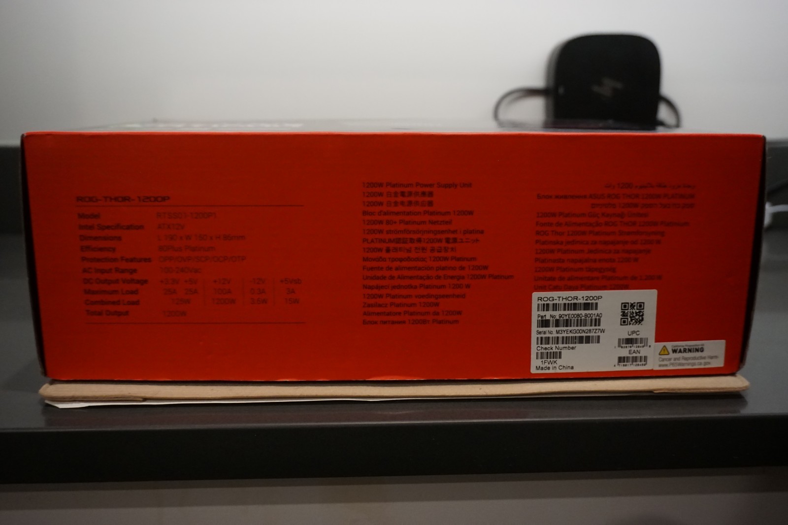 ASUS ROG Thor 1200W Platinum ATX Modular Power Supply RGB 80 PLUS