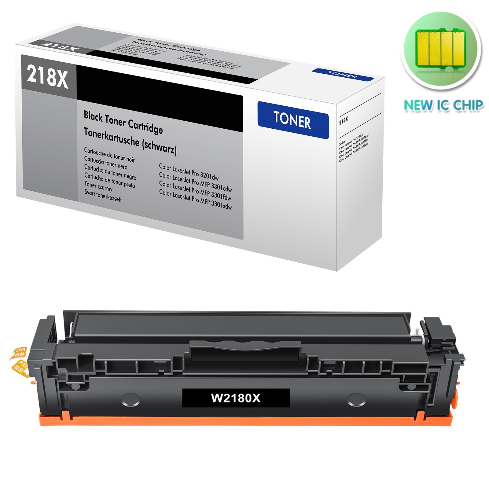 4 Pack 218X Toner Cartridges for HP W2180A 218A W2180X Color LaserJet Pro 3201dw