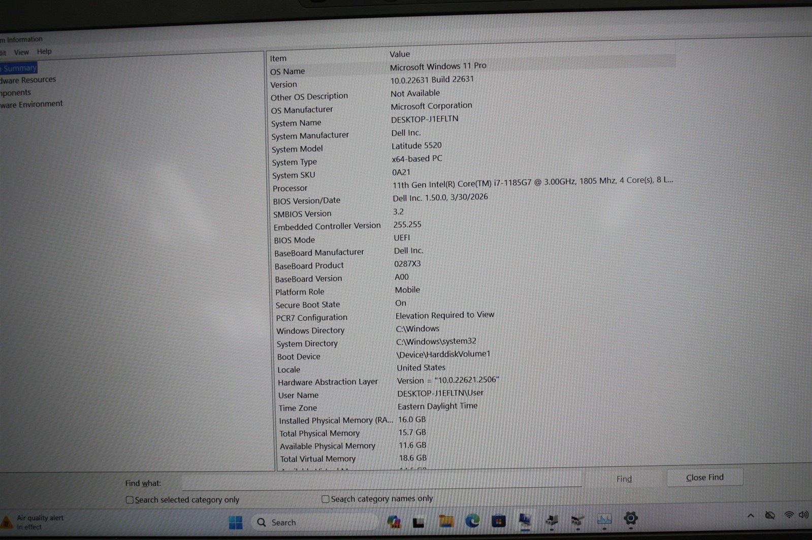 15.6″Dell Latitude 5520 i7-1185G7 3.00GHz RAM 16GB NVMe 256GB/Cosmetic Issue