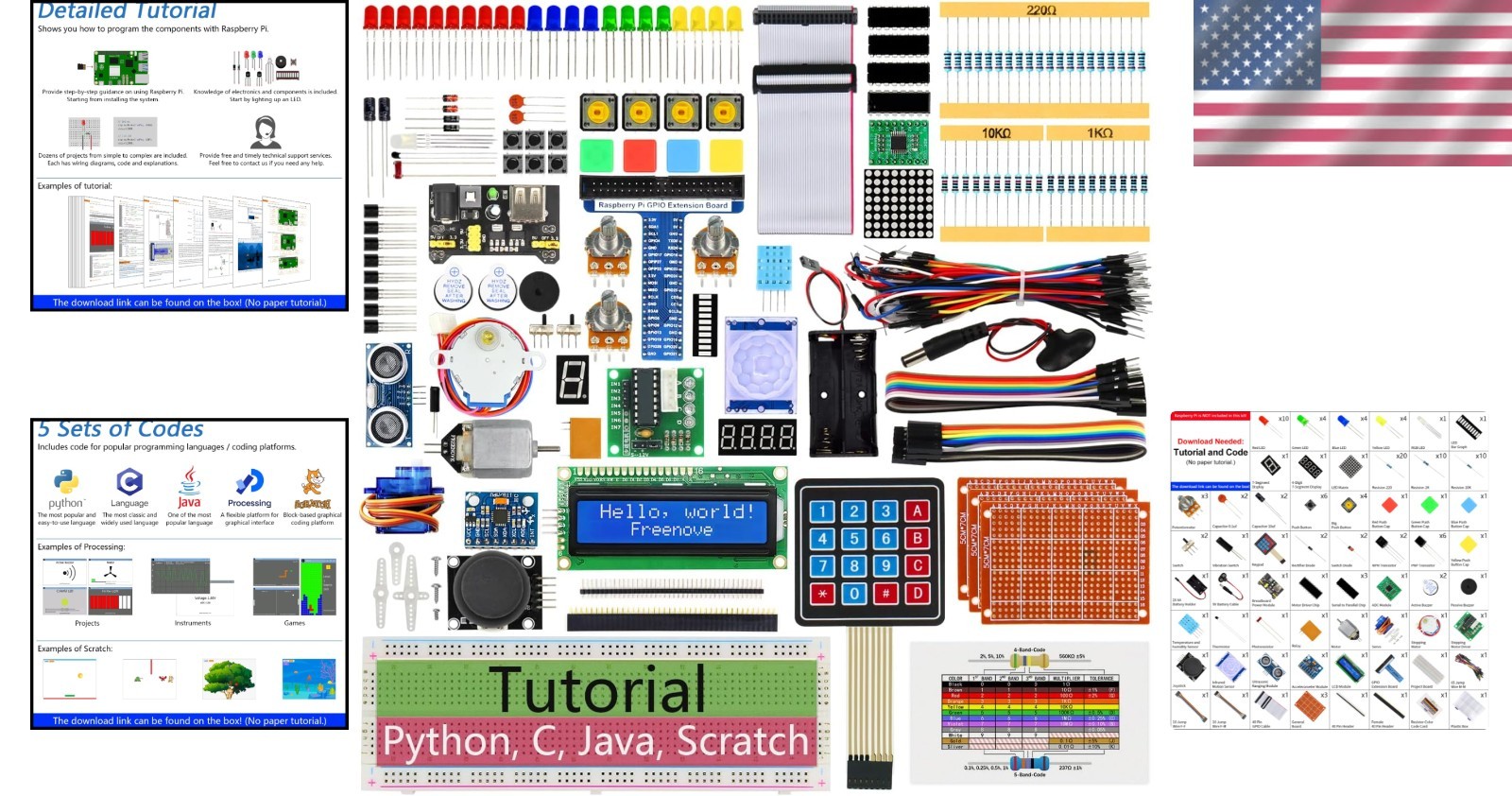 Raspberry Pi 5 4 B 3 B+ 223 Pcs Ultimate Starter Kit 128 Projects 962pg Tutorial