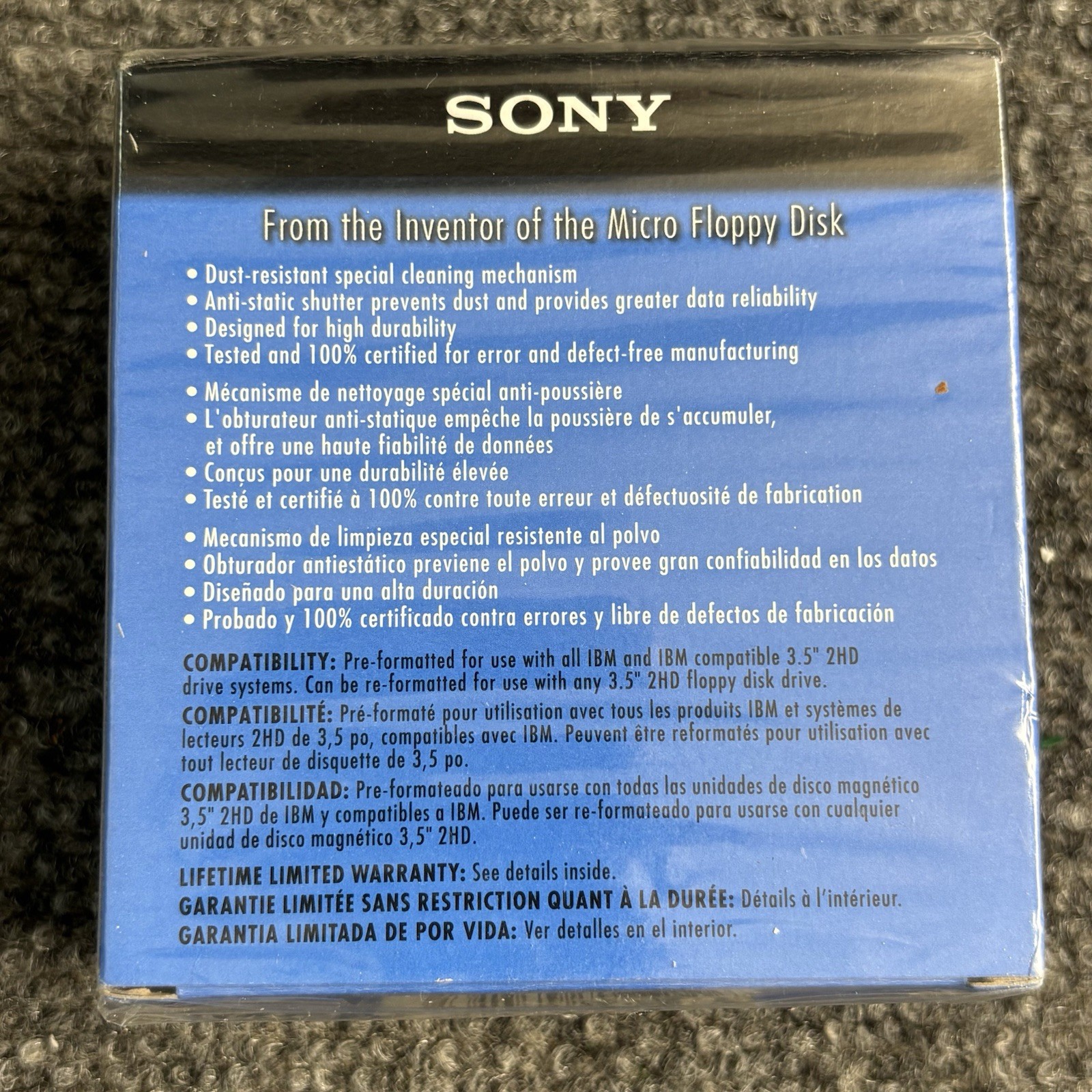 Sony 100MFD-2HD 1.44MB Double Sided Micro Floppy Diskettes (Pack of 10)