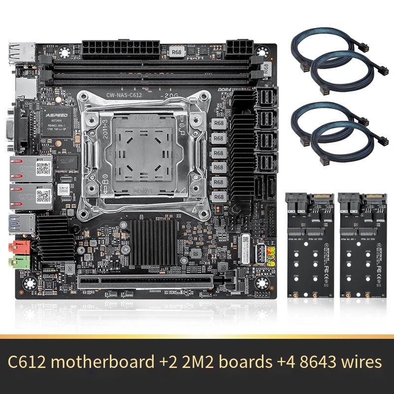 C612 Xeon E5 V3 V4 NAS Mohterboard double 10 Gigabit port DDR4 VGA Soft routing