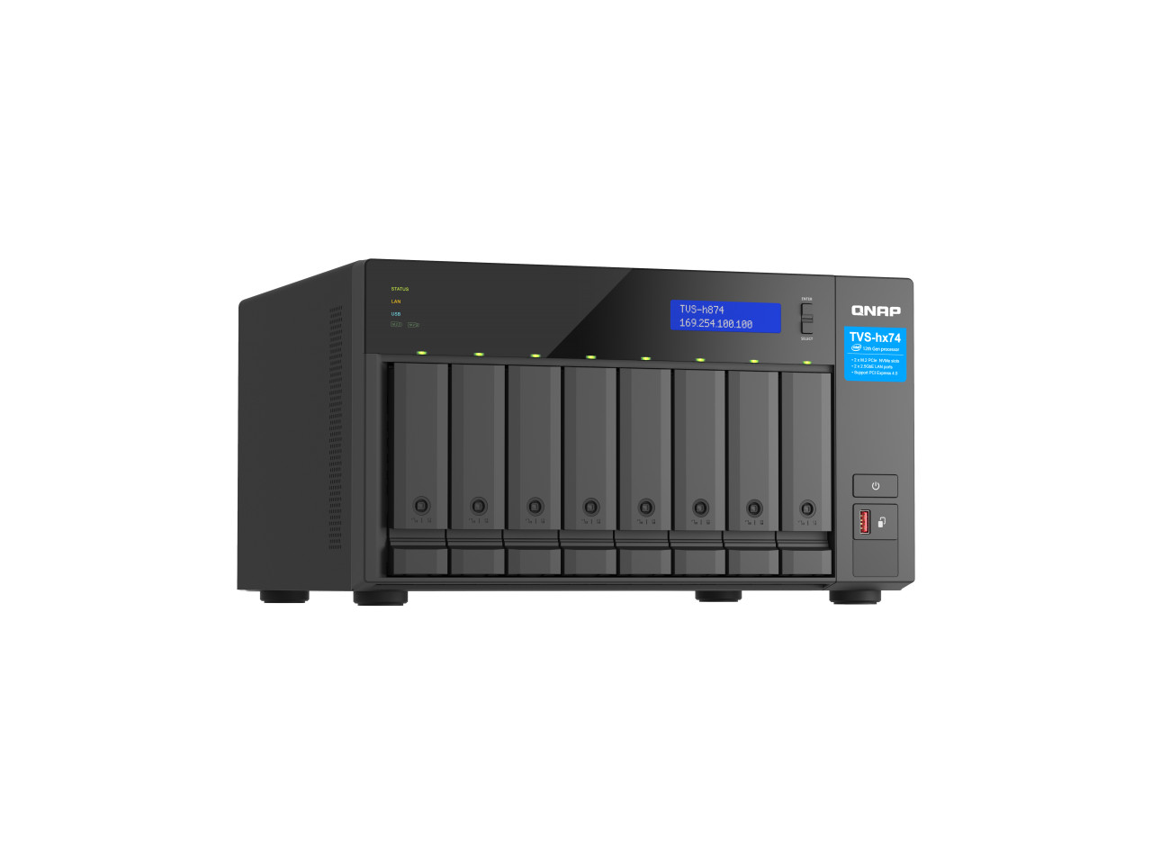 QNAP Ultra-High Speed 8 Bay NAS. Intel® Core™ i5-12400 6C/12T, 32GB RAM DDR4 RAM
