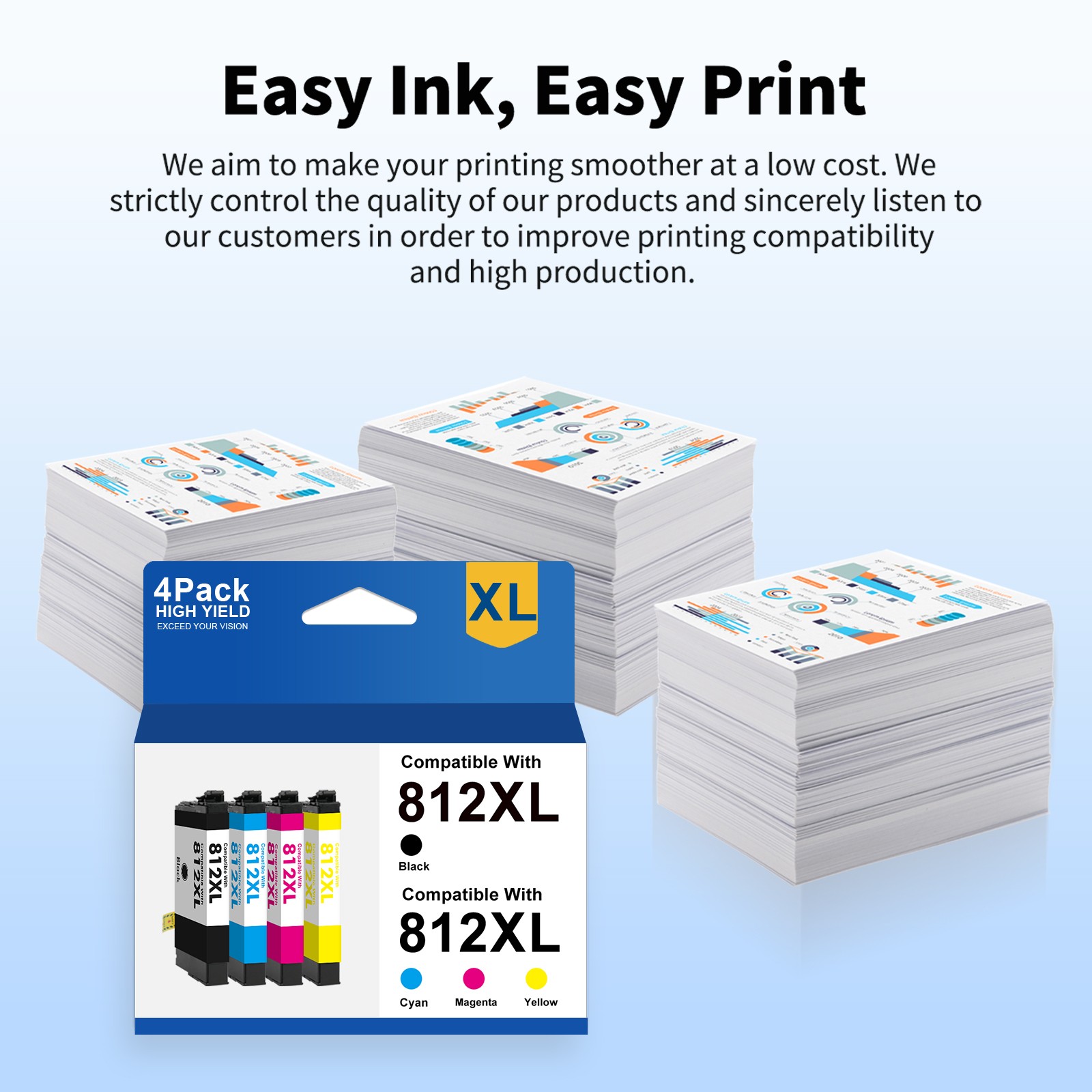 812XL T812XL Ink Cartridges For Epson WorkForce EC-C7000 WF-7840 WF-7820 WF-7310