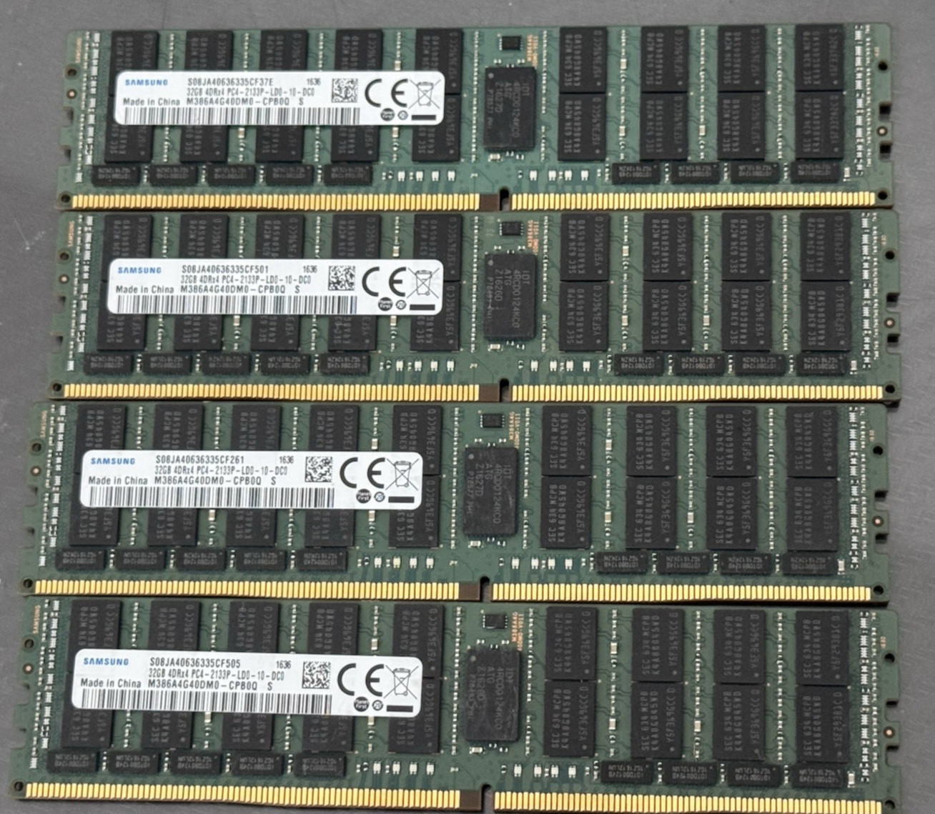 128GB 4x32GB SAMSUNG M386A4G40DM0-CPB0Q 32GB 4DRx4 PC4-2133P SERVER RAM MEMORY