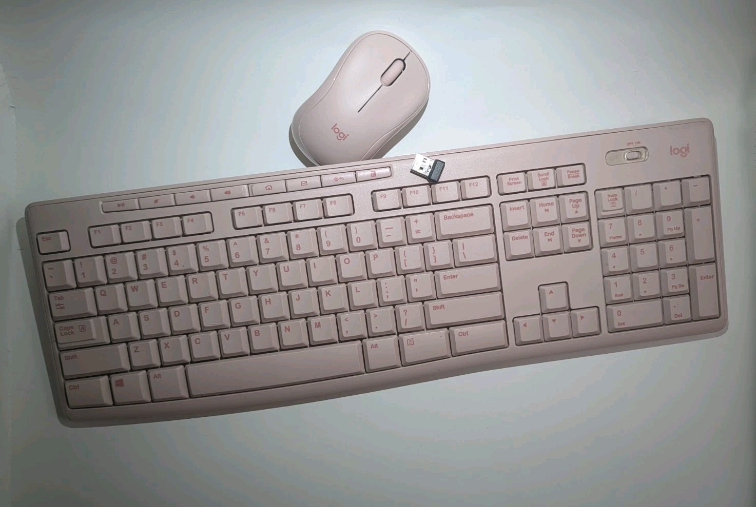Logitech K270 Keyboard & M220 Mouse Combo With Dongle Pastel Pink ROSE Very Nice