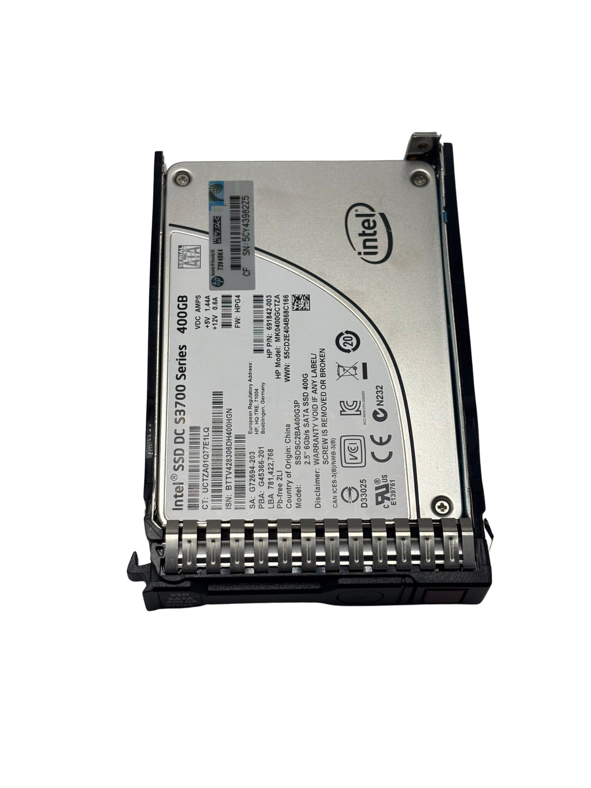 HP 692166-001 400GB SATA 6G ME S3700 Series 2.5 SSD “