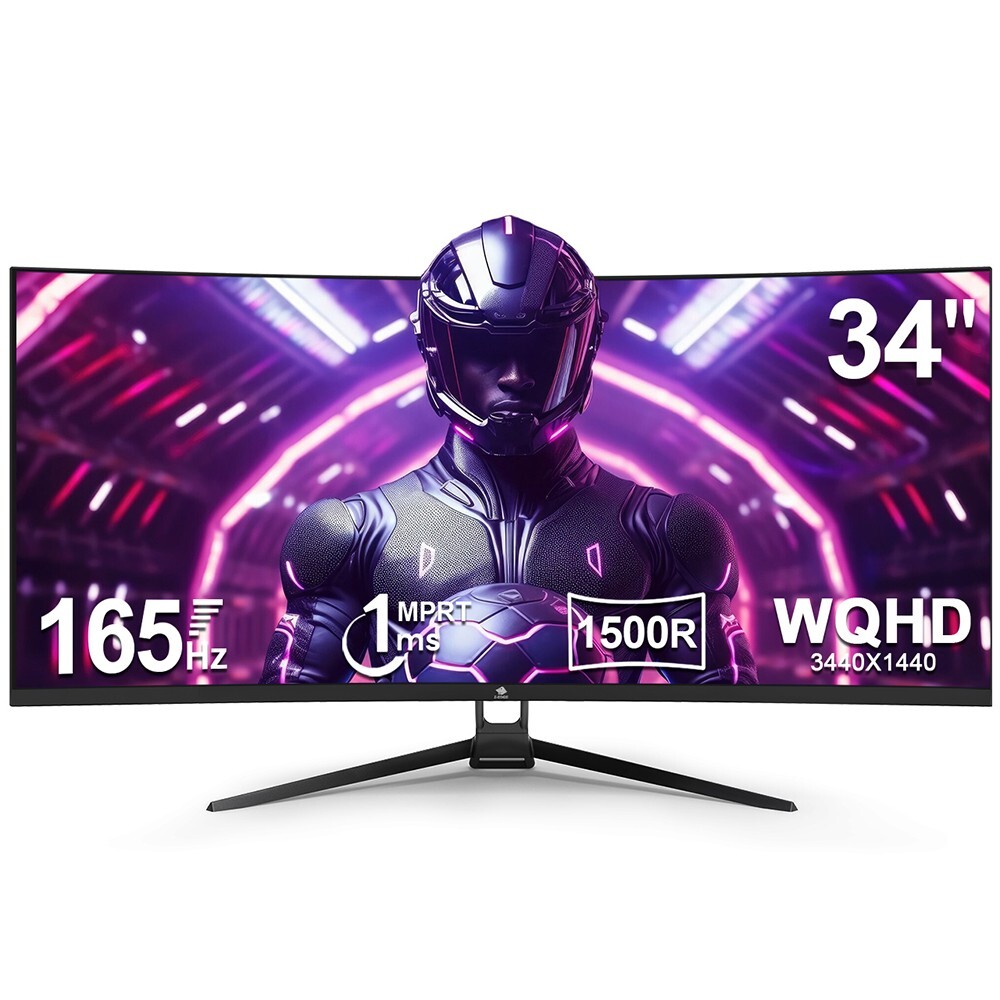 Z-EDGE 34″ UWQHD 2K 3440 x 1440 21:9 165 Hz 1 ms Curved Gaming Monitor, PBP, PIP