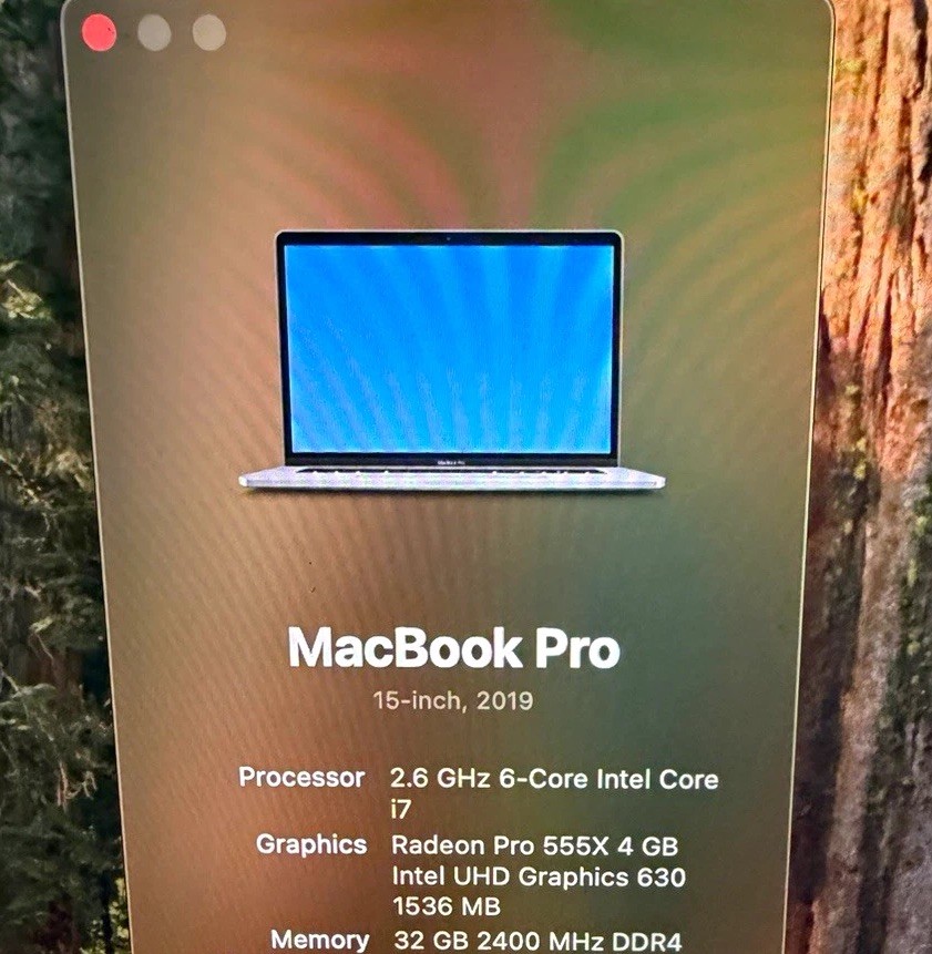 Apple MacBook Pro 2019 15.4″ i7 2.6GHz 32GB RAM 500GB SSD Touch Bar Silver